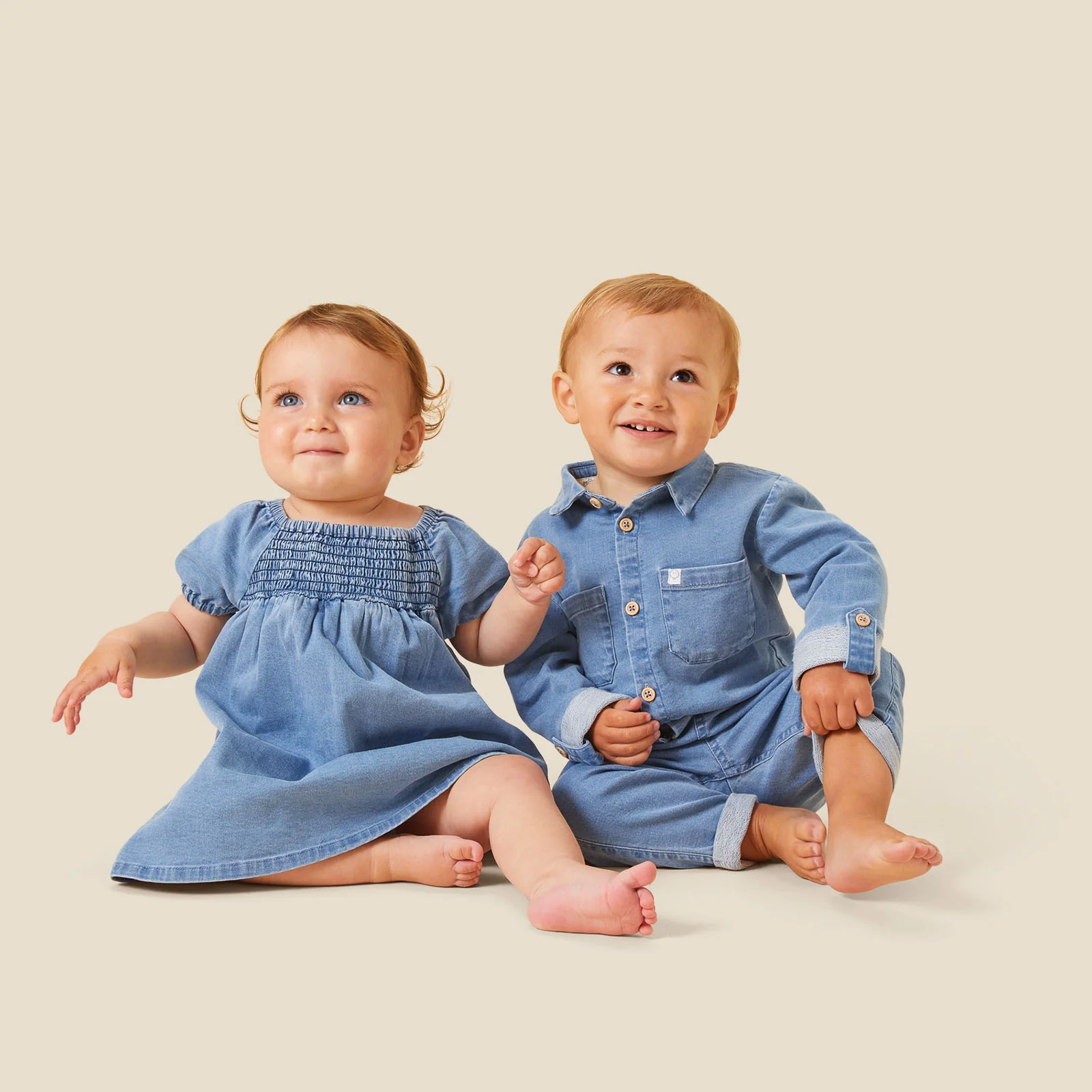 Baby Denim Shirt & Joggers Outfit - Image 3