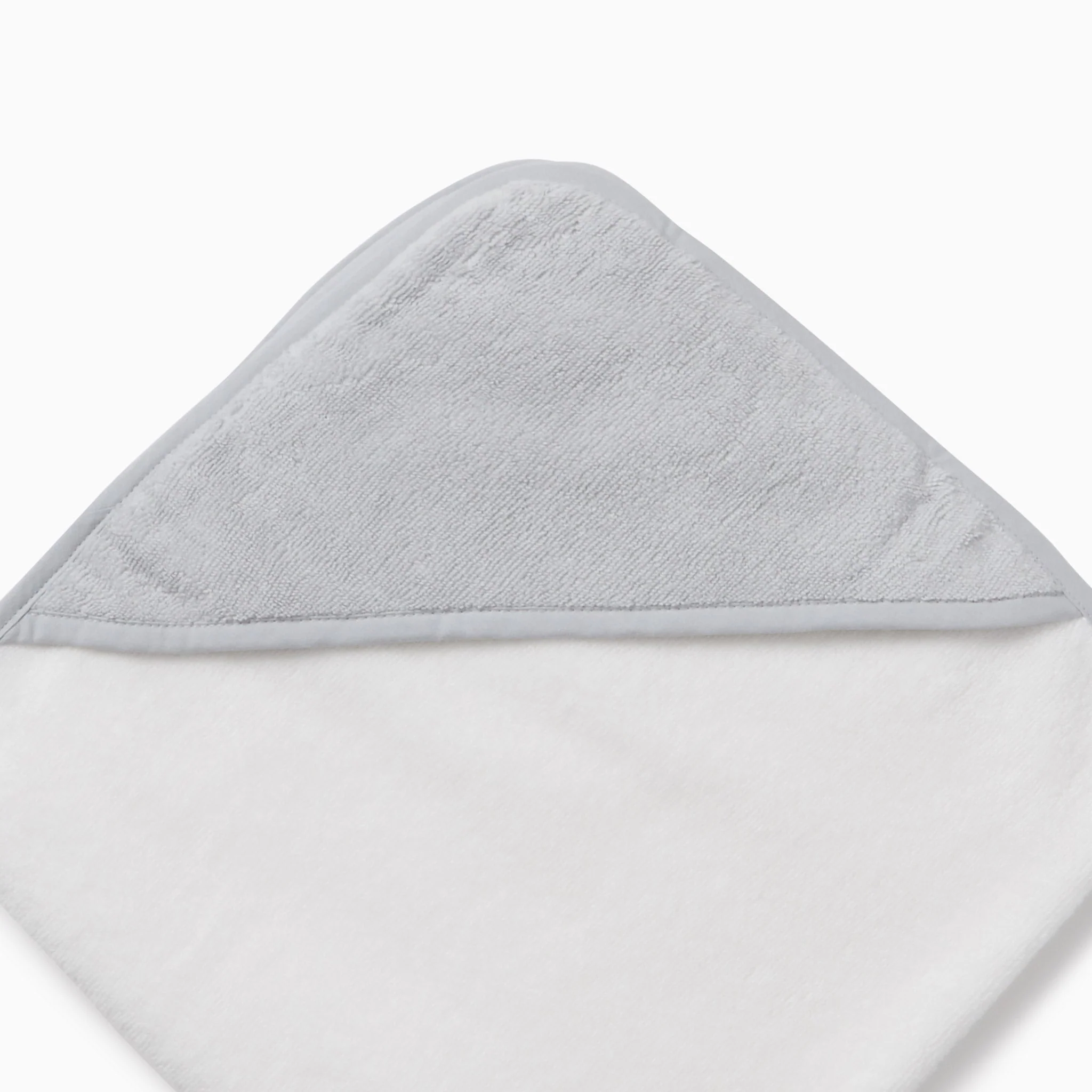 Baby Hooded Bath Towel - White & Grey - Image 7