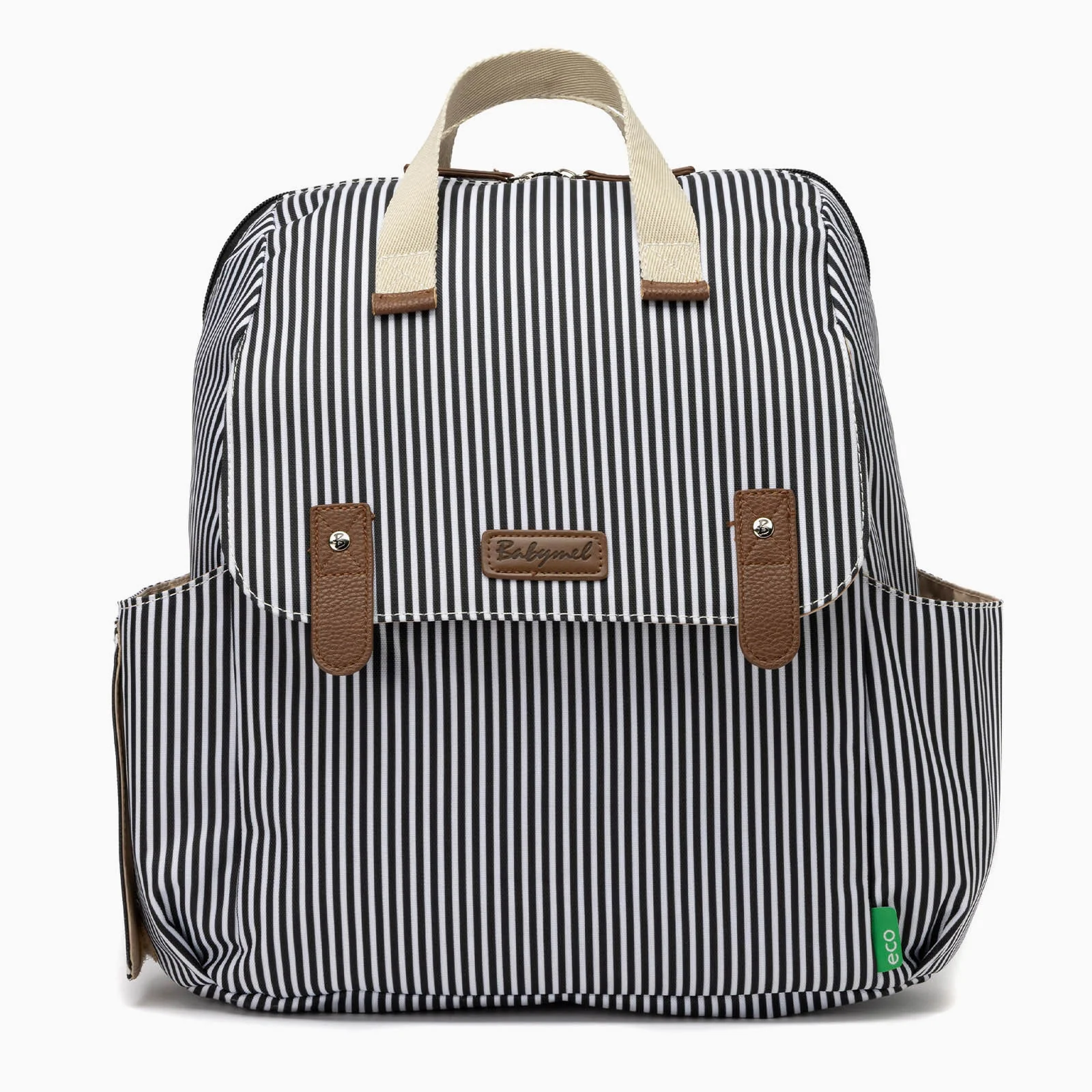 Babymel Robyn Eco Convertible Backpack - Navy Stripe - Image 2