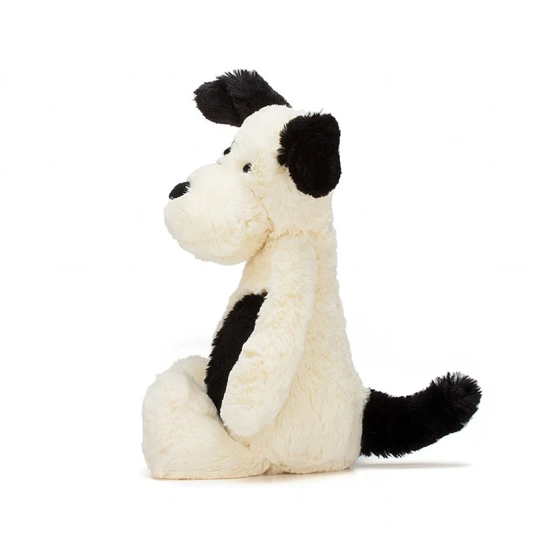 Jellycat Bashful Black & Cream Puppy Medium - Image 2