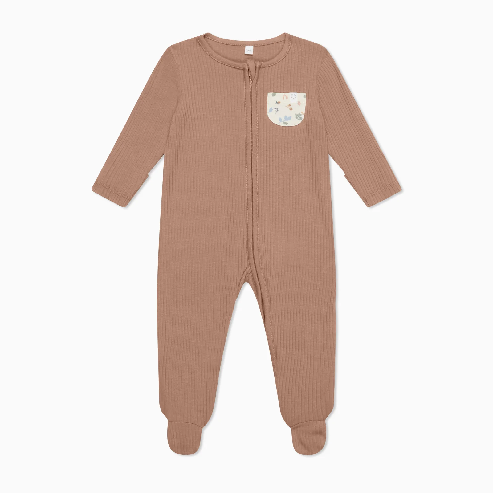 Bear Pocket Ribbed Clever Zip Sleepsuit - Image 2