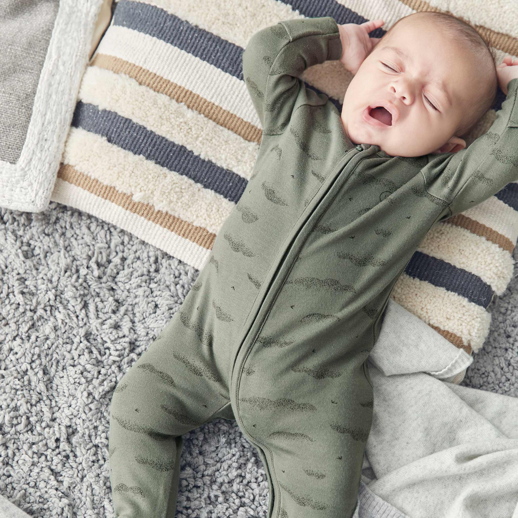 Blush & Khaki Zip-Up Sleepsuit 4 Pack - Image 3
