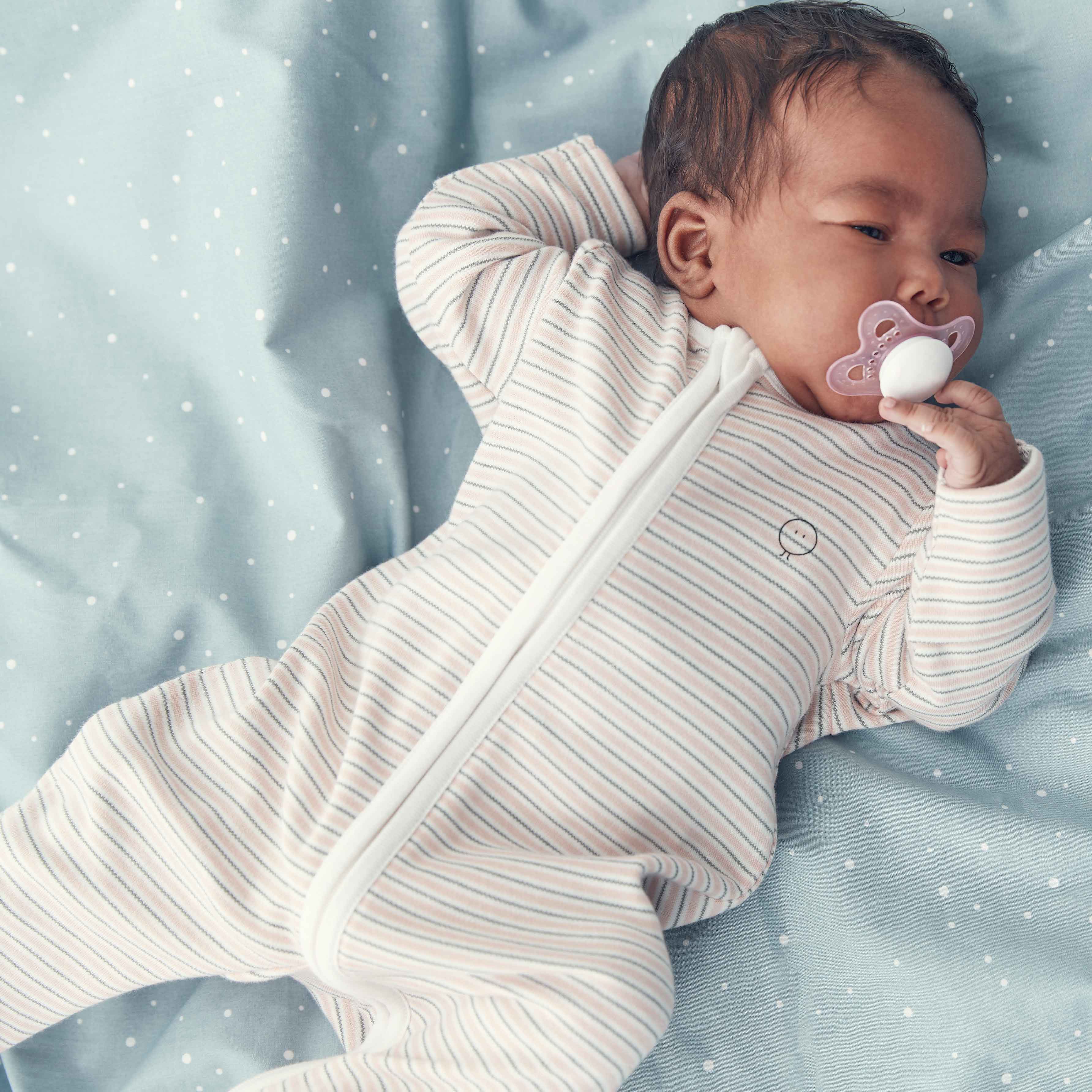 Blush & Khaki Zip-Up Sleepsuit 4 Pack - Image 4