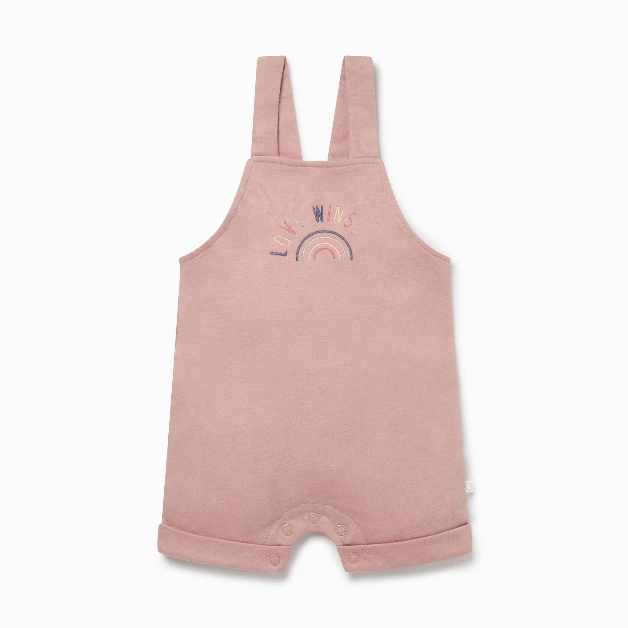 Blush Rainbow Slogan Dungarees