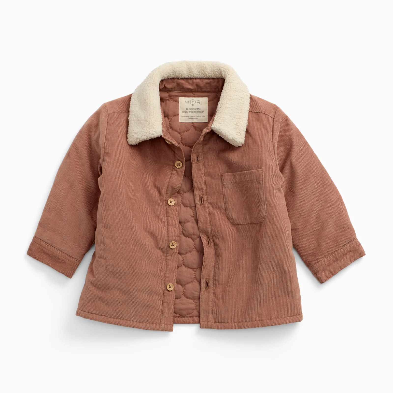 Borg-Collared Corduroy Shacket - Image 2