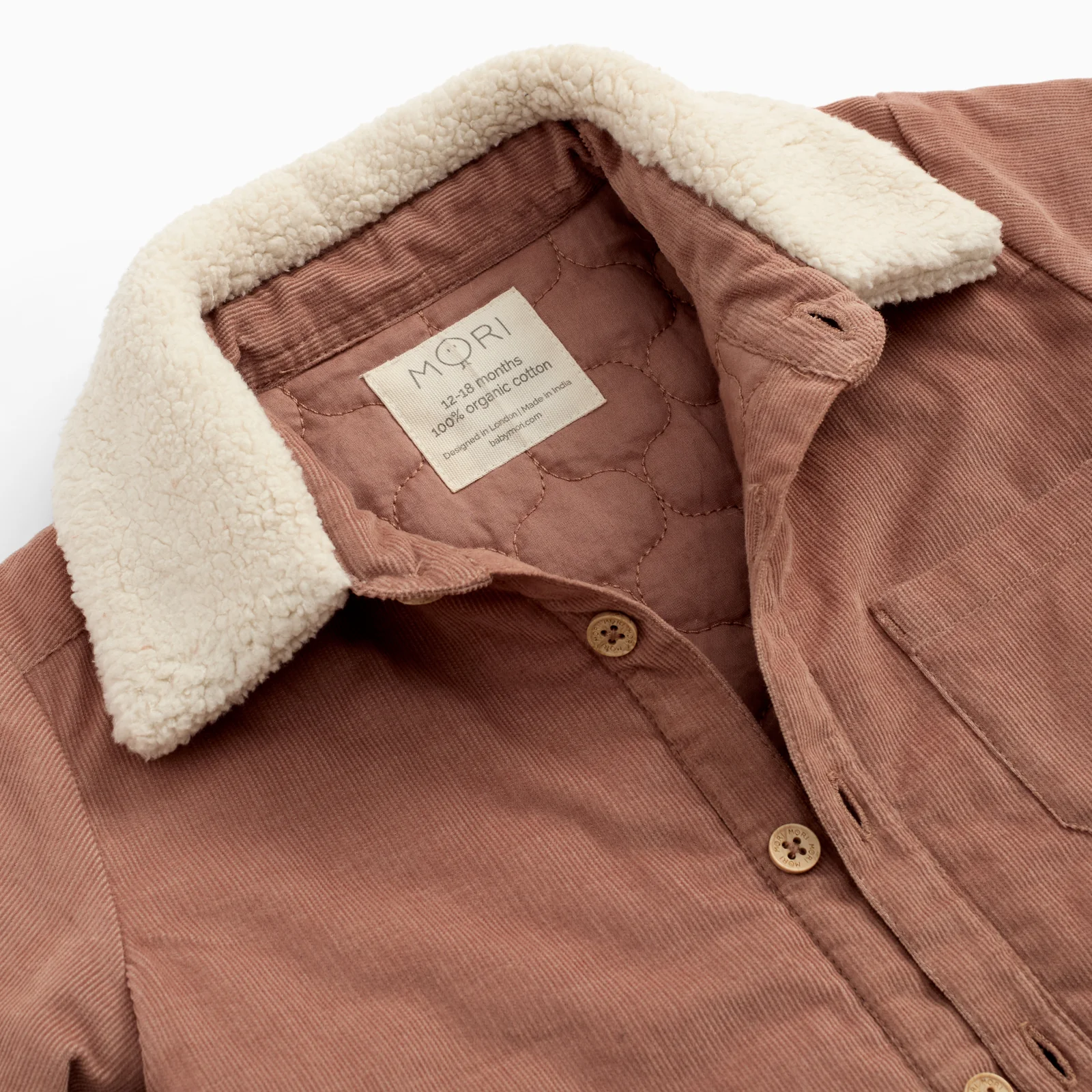 Borg-Collared Corduroy Shacket - Image 3