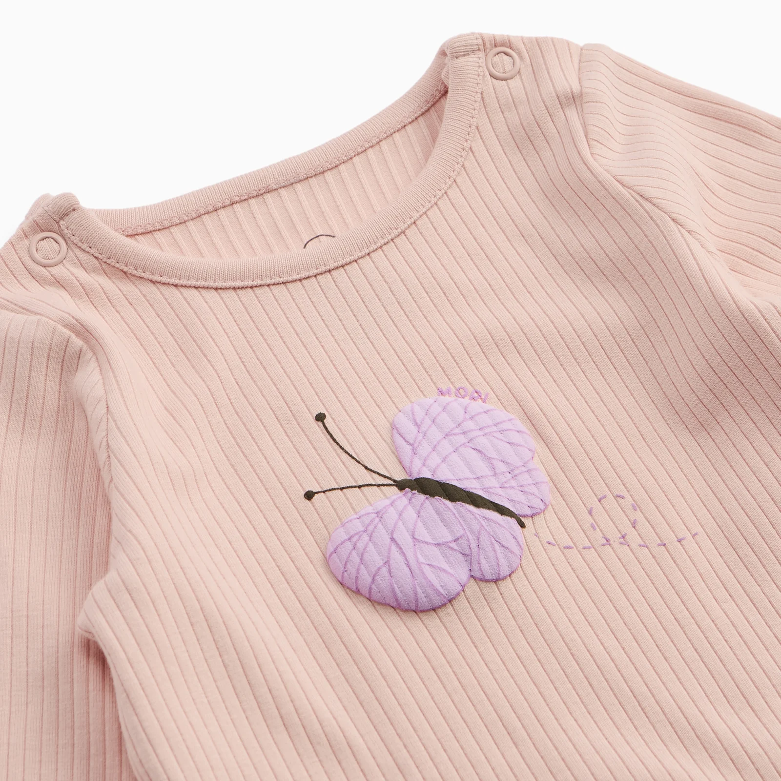 Butterfly Ribbed Long Sleeve Top - Image 3