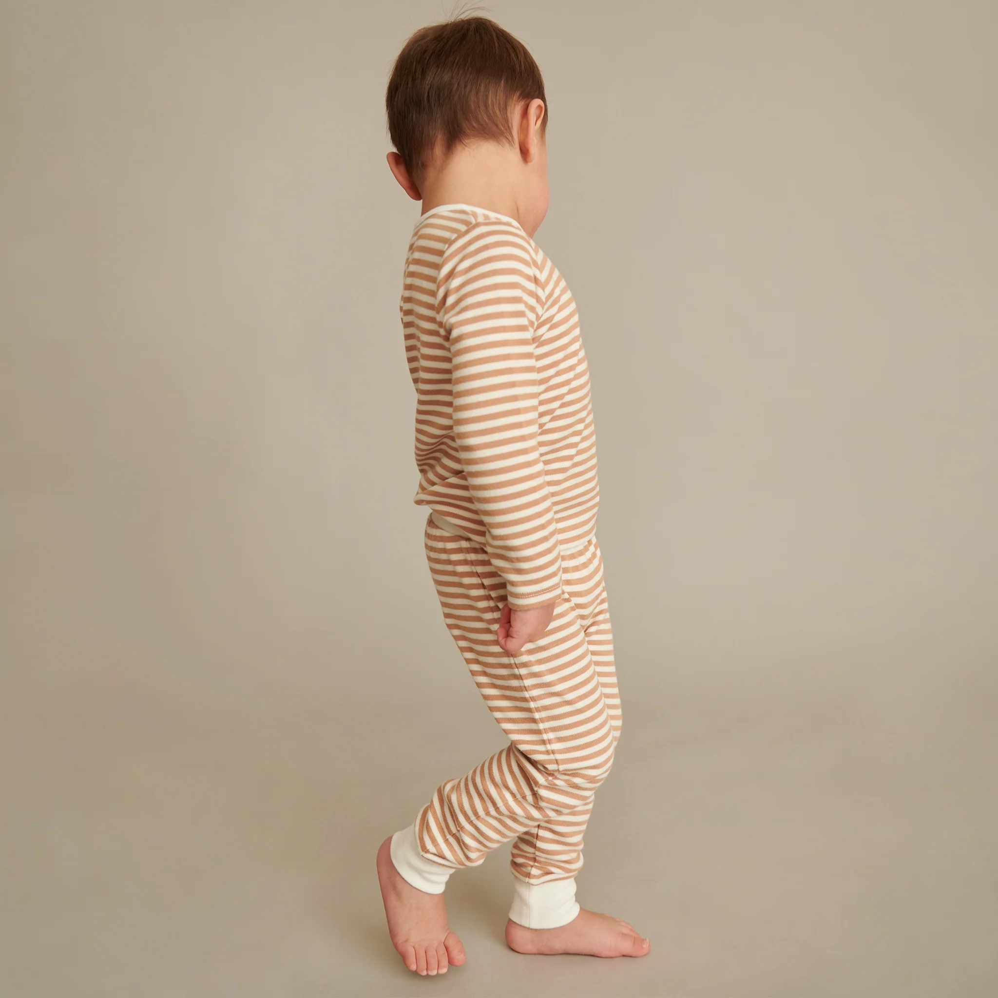 Caramel Stripe & Pebble Long Sleeve T-Shirt and Leggings Set - Image 4