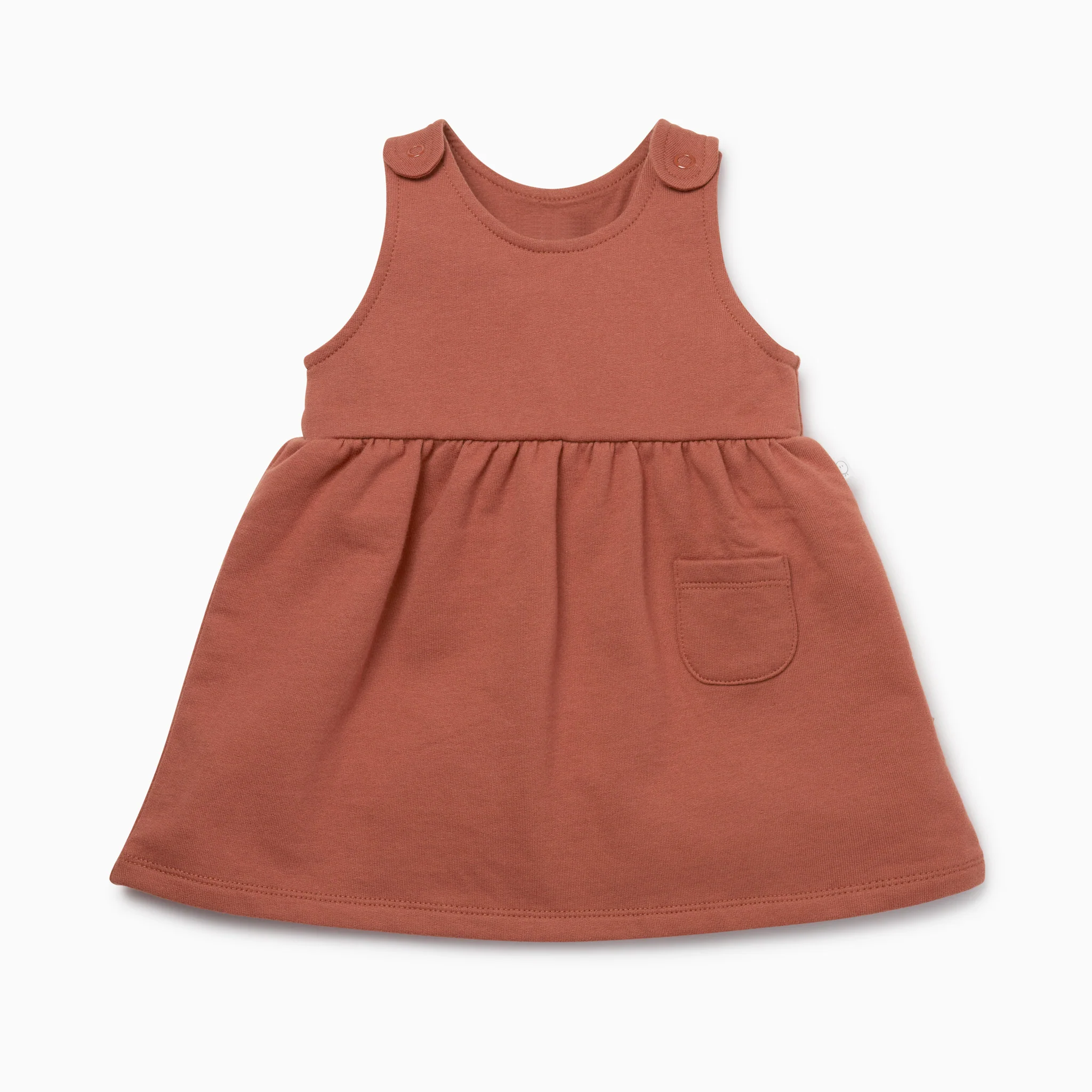 Caramel & Terracotta Dress and Ruffle T-Shirt Set - Image 4