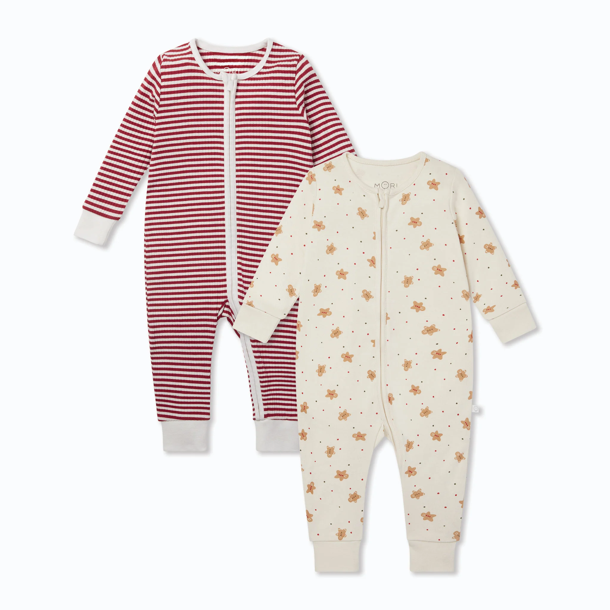 Christmas Zip-Up Sleepsuit 2 Pack - Image 2