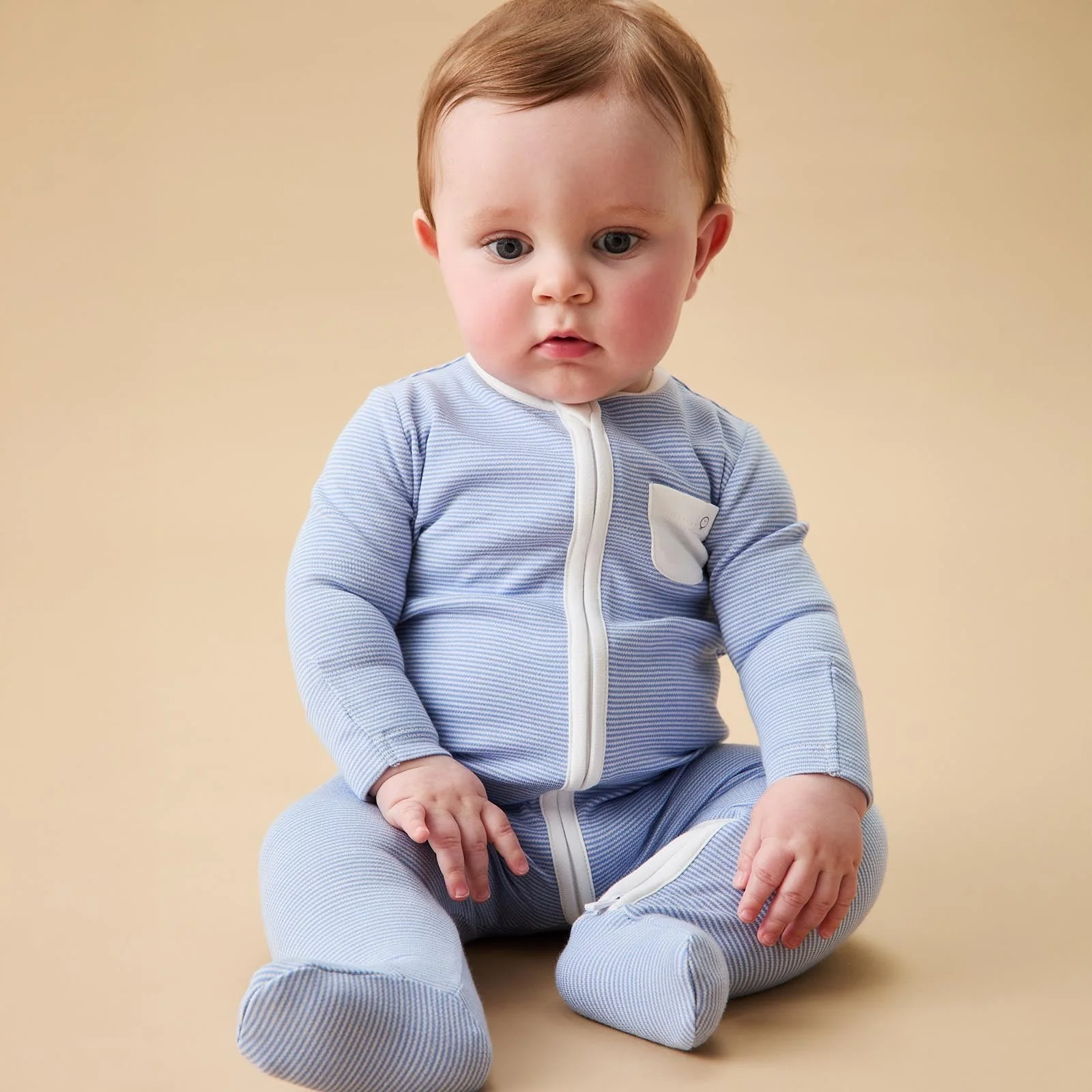 Clever Zip Sleepsuit 3 Pack - Green & Blue Stripe - Image 3