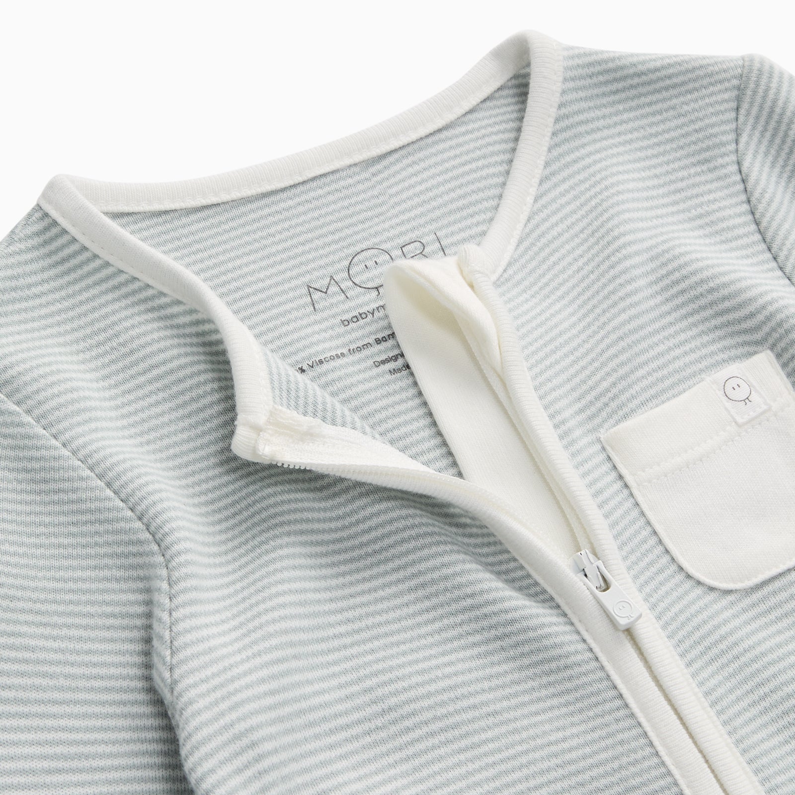Clever Zip Sleepsuit - Blue Stripe - Image 4