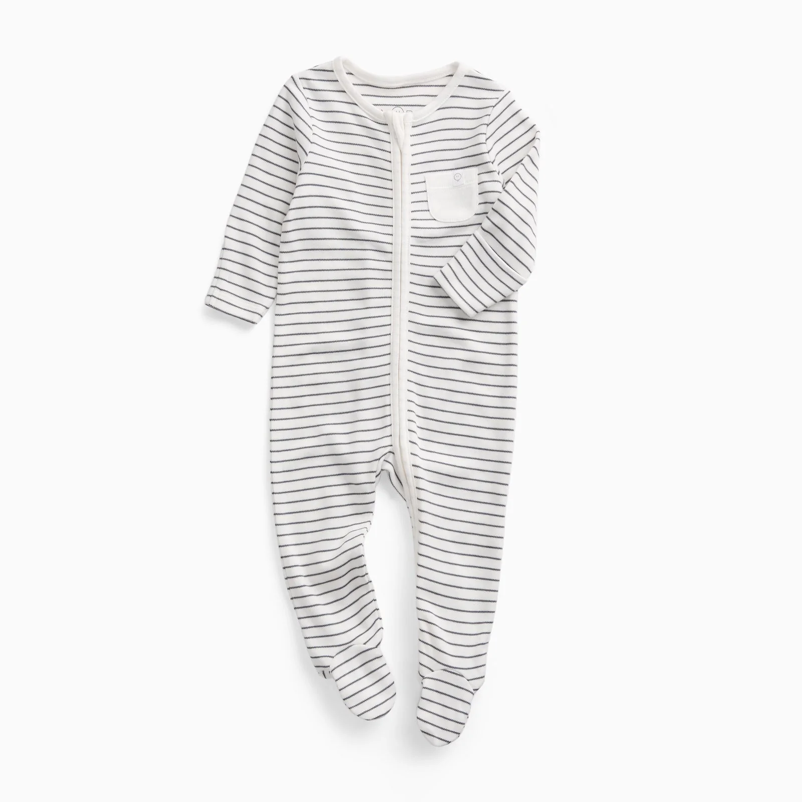 Clever Zip Sleepsuit - Grey Stripe - Image 2