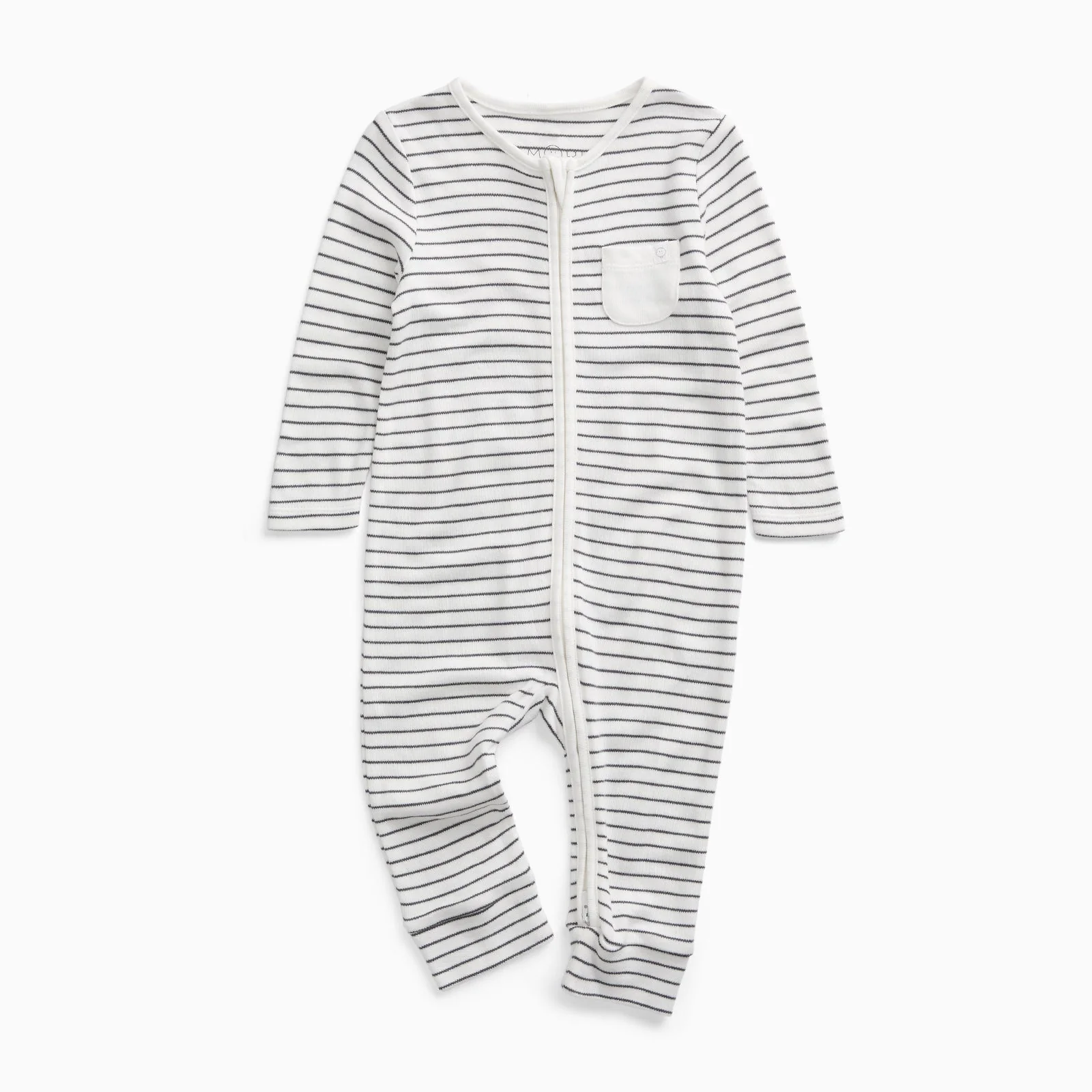 Clever Zip Sleepsuit - Grey Stripe - Image 3