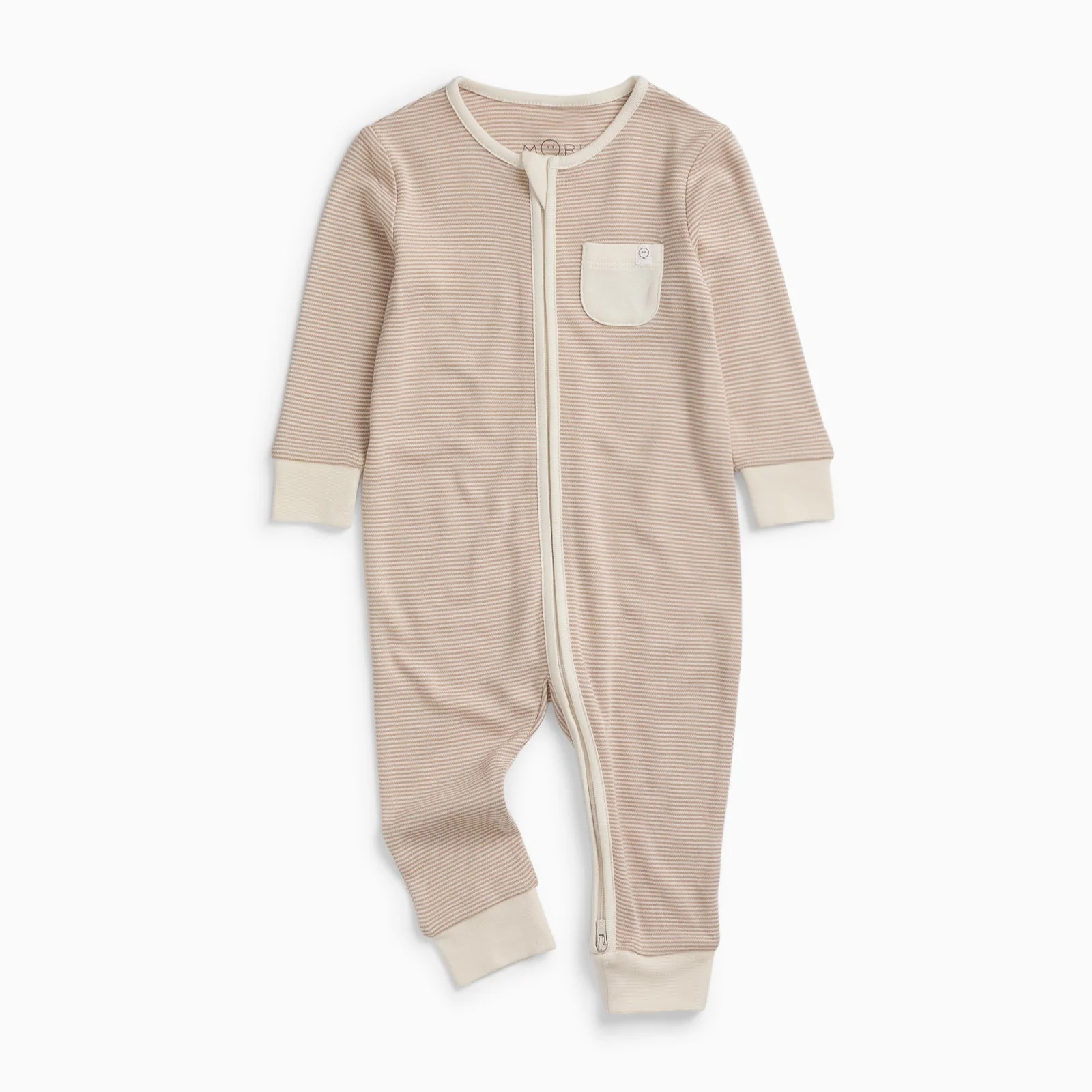 Clever Zip Sleepsuit - Oatmeal Stripe - Image 5