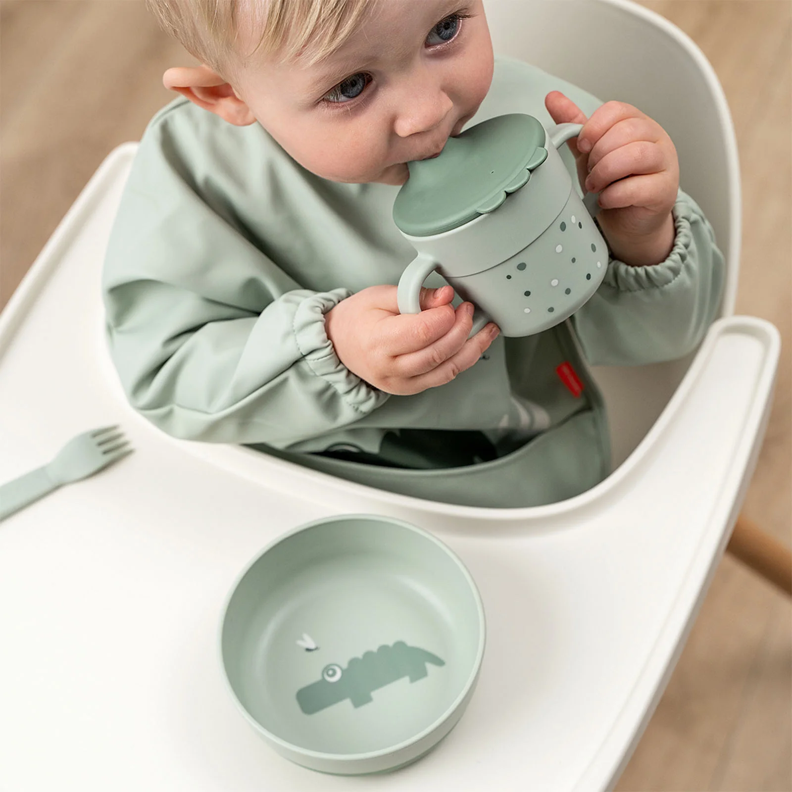 Done By Deer Foodie Spout Cup - Happy Dots Green - Image 4