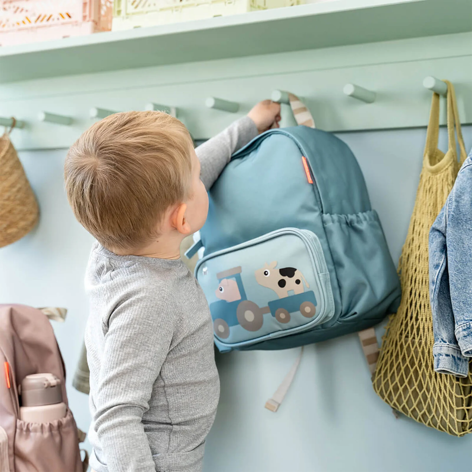Done By Deer Kids Backpack Tiny Farm Blue 7.5l - Image 4