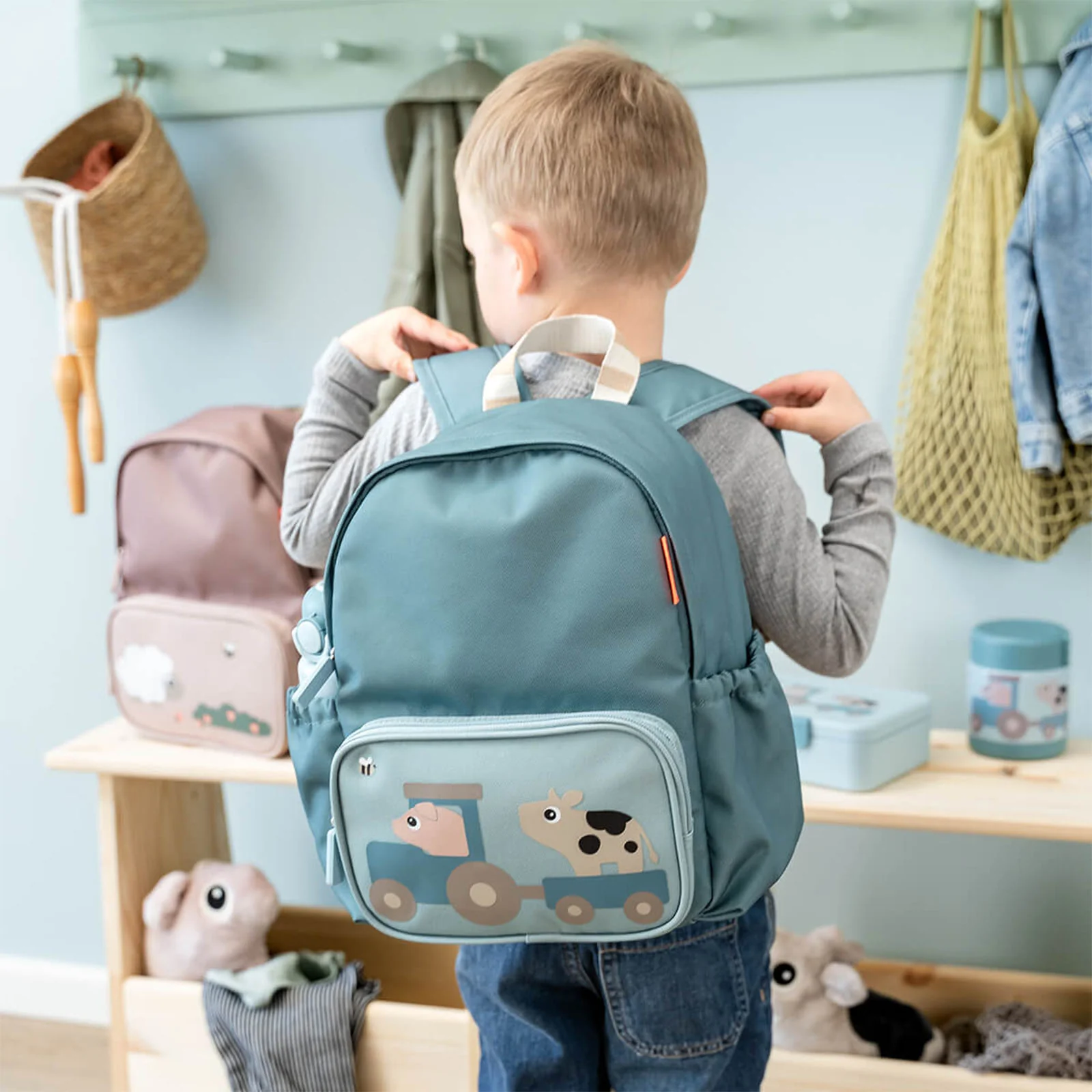 Done By Deer Kids Backpack Tiny Farm Blue 7.5l - Image 5