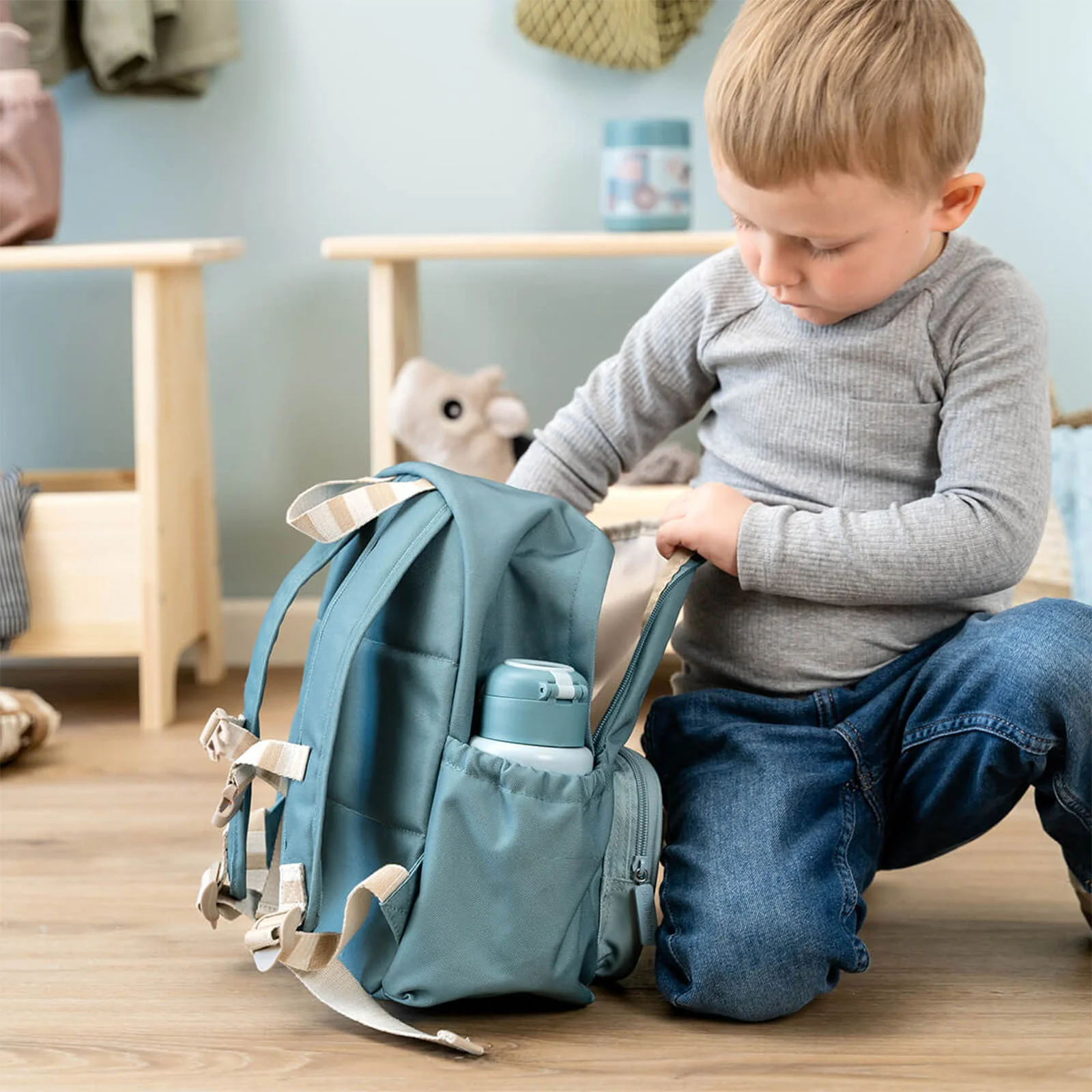 Done By Deer Kids Backpack Tiny Farm Blue 7.5l - Image 6
