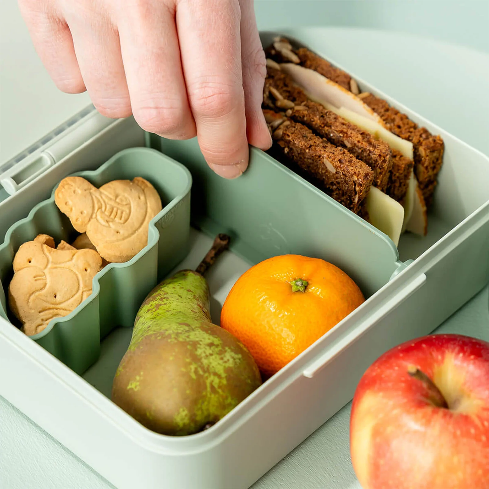 Done By Deer Lunch Box With Divider - Playground Green - Image 3