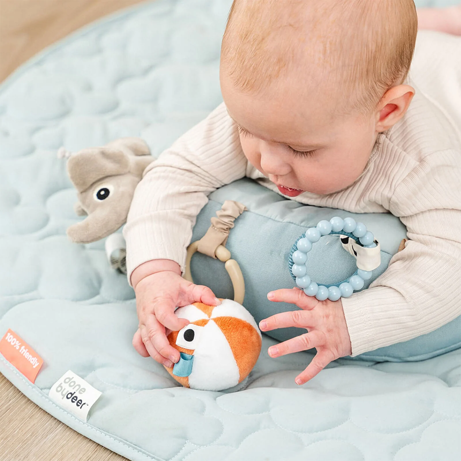 Done By Deer Tummy Time Activity Pillow - Playground Blue - Image 3