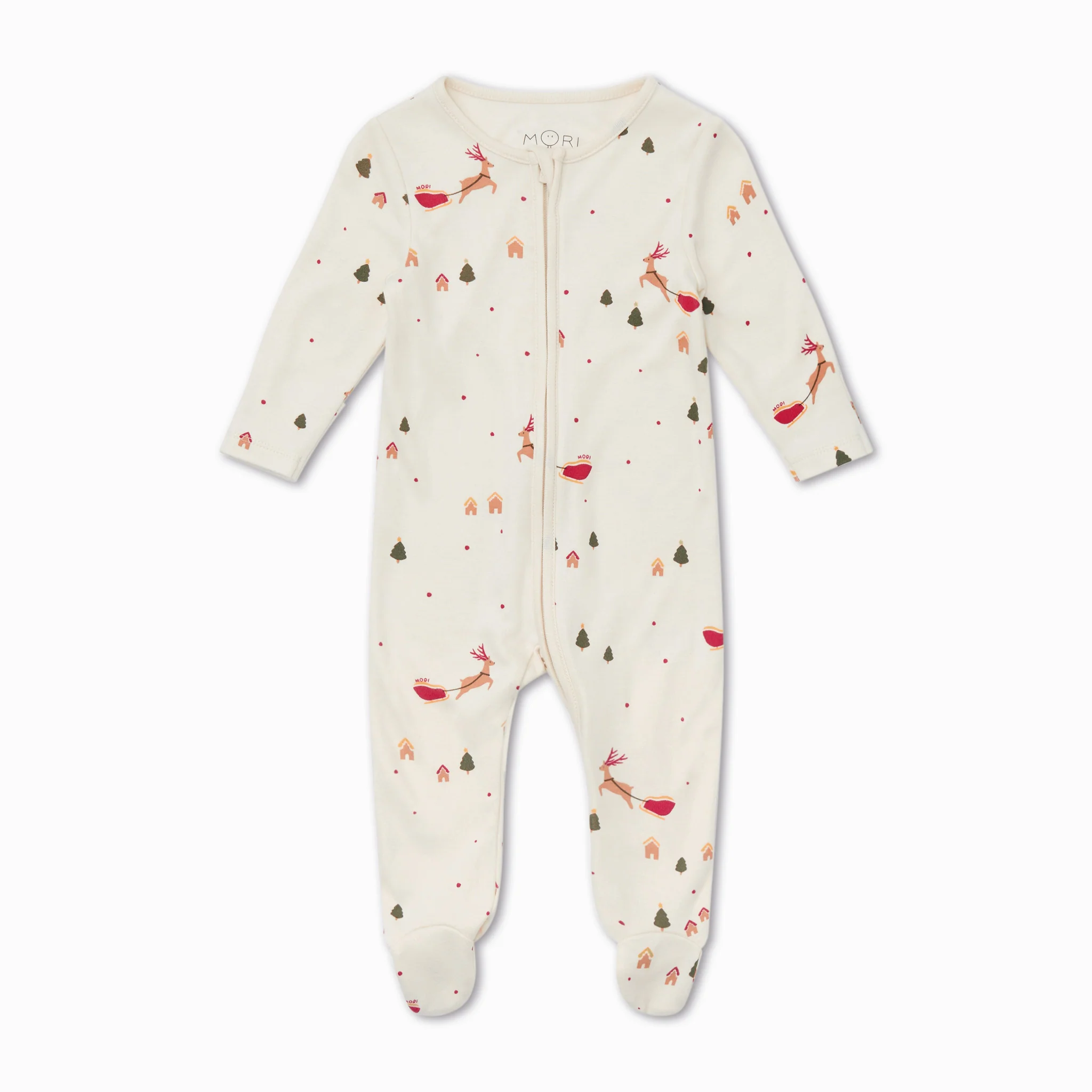 Festive Print Clever Zip Sleepsuit - Image 2
