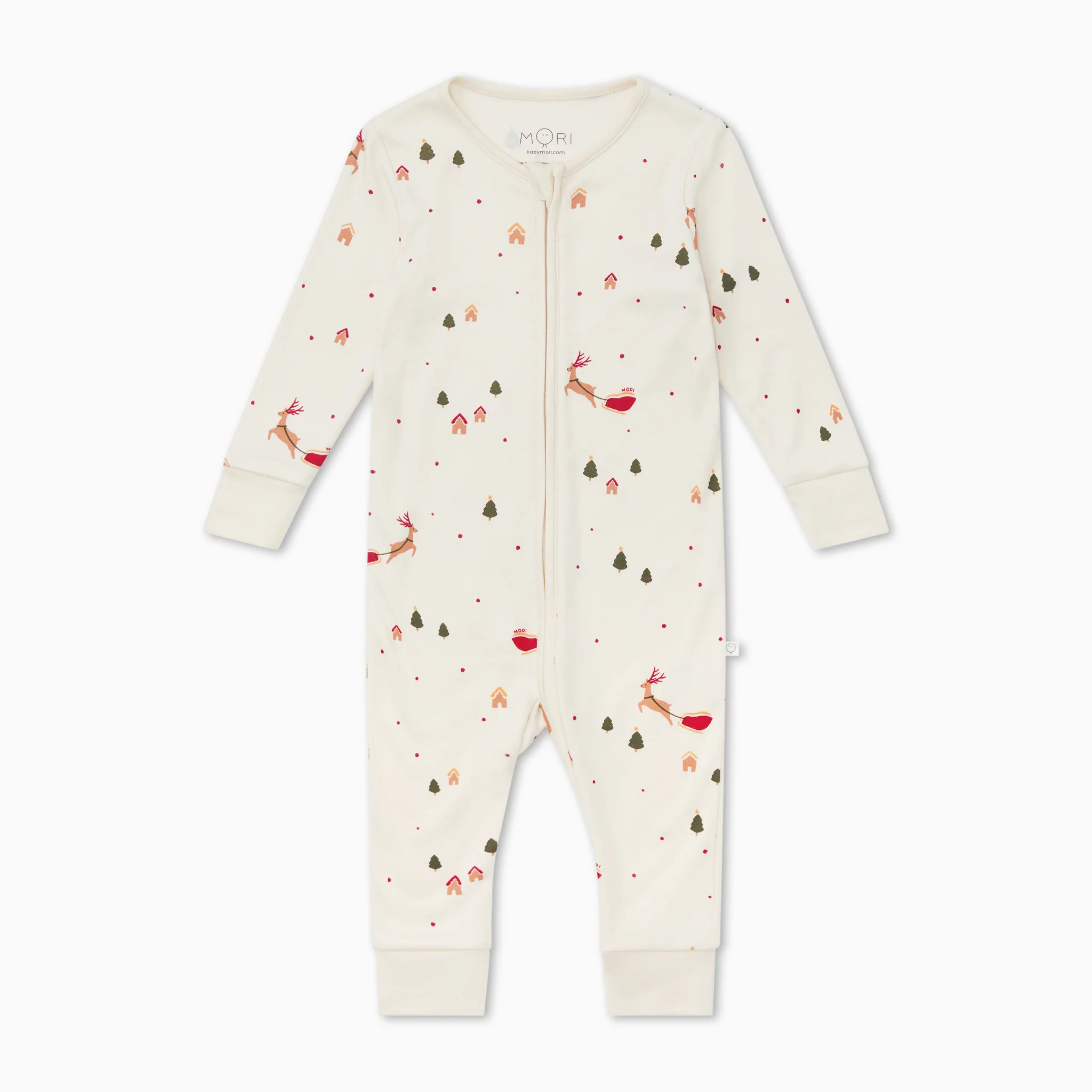 Festive Print Clever Zip Sleepsuit - Image 3