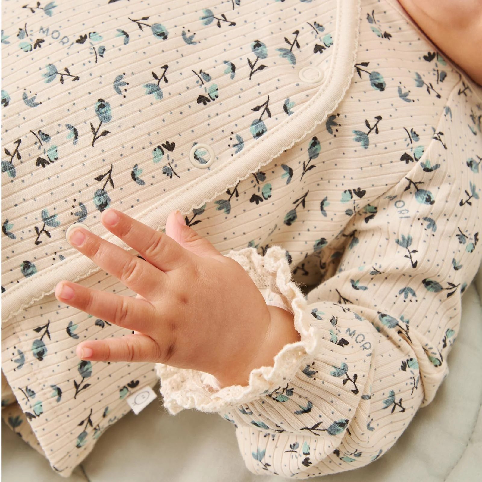 Floral Ribbed Kimono Cardigan & Leggings Outfit - Image 2