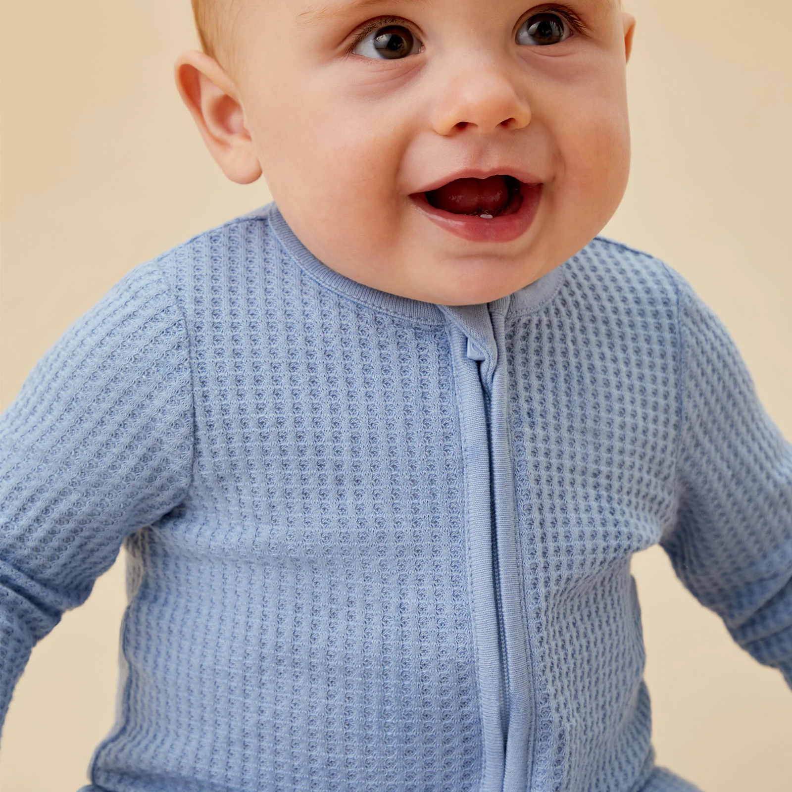 Sky Waffle Clever Zip Sleepsuit - Image 3