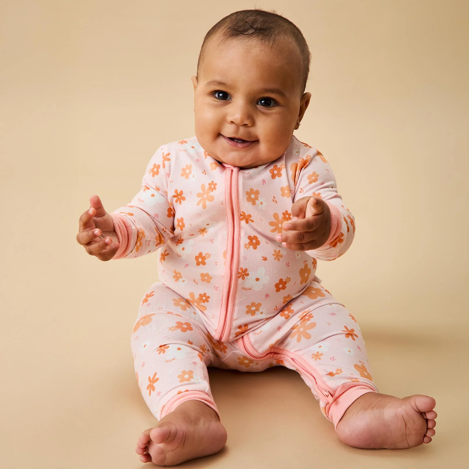Flower Power Clever Zip Sleepsuit - Image 2