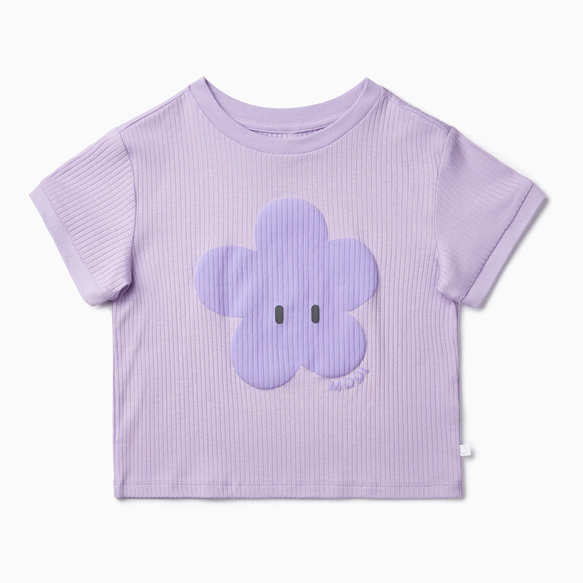 Flower Ribbed Short Sleeve T-Shirt - Image 4