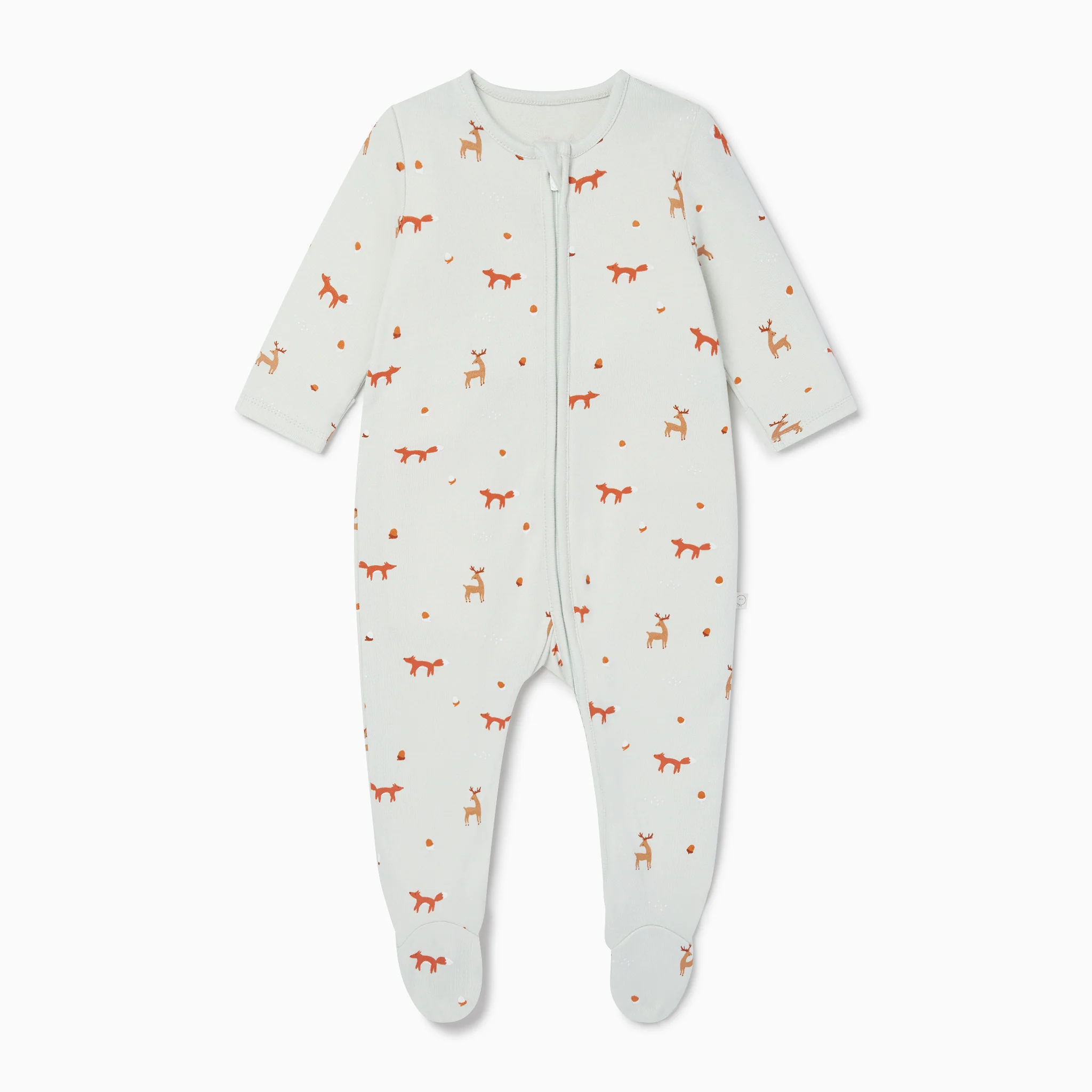 Fox Print Zip-Up Sleepsuit - Image 2