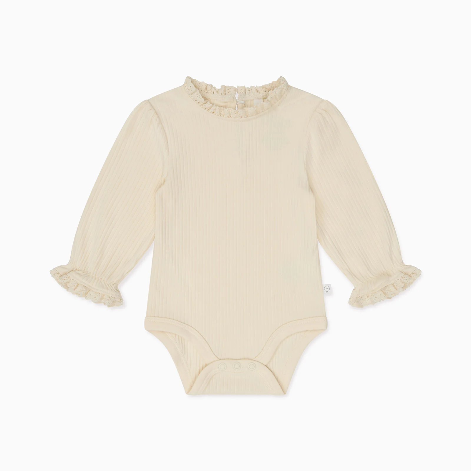 Frilled Ribbed Bodysuit - Ecru