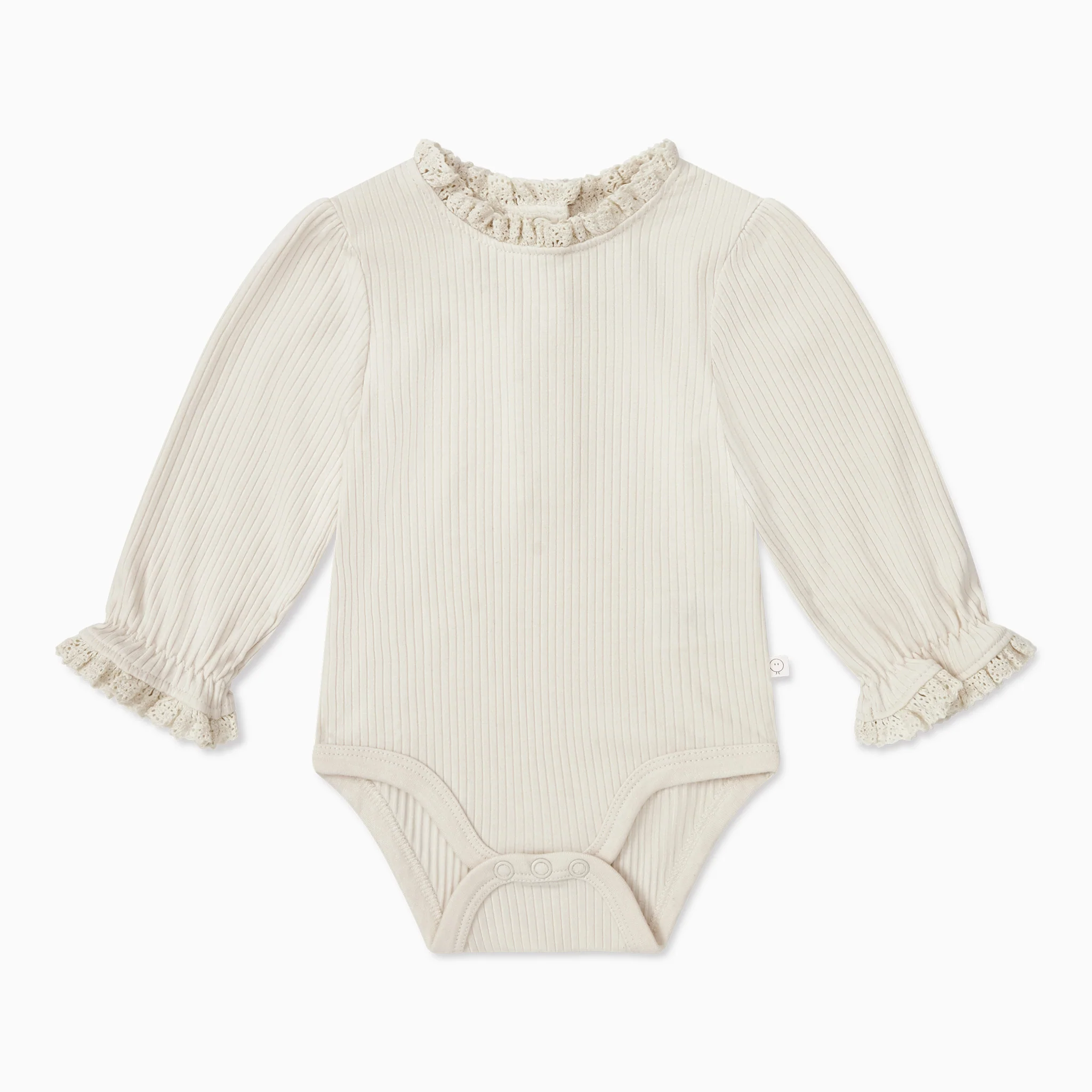 Frilled Ribbed Long Sleeve Bodysuit