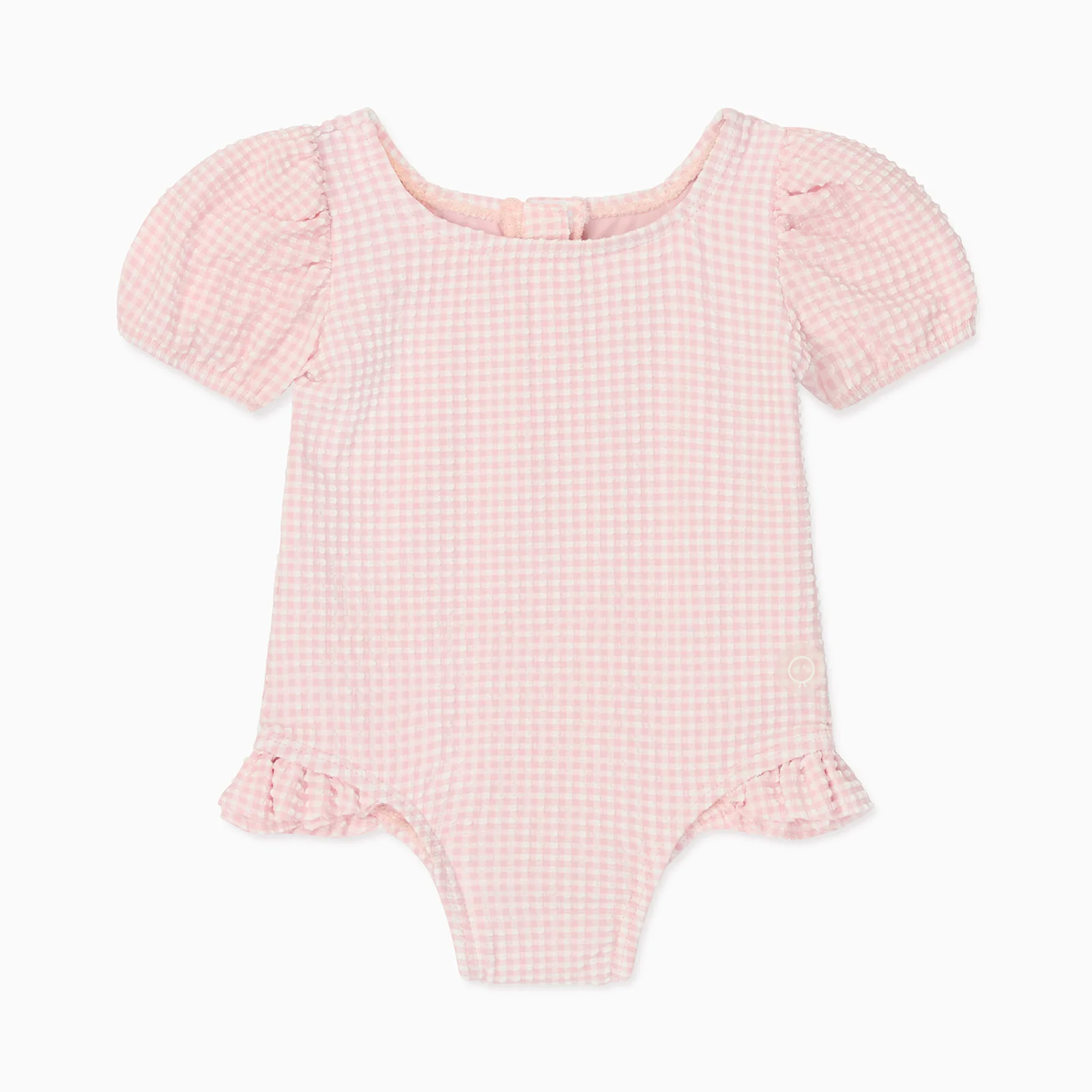 Gingham Seersucker Puff Sleeve Swimsuit - Image 4