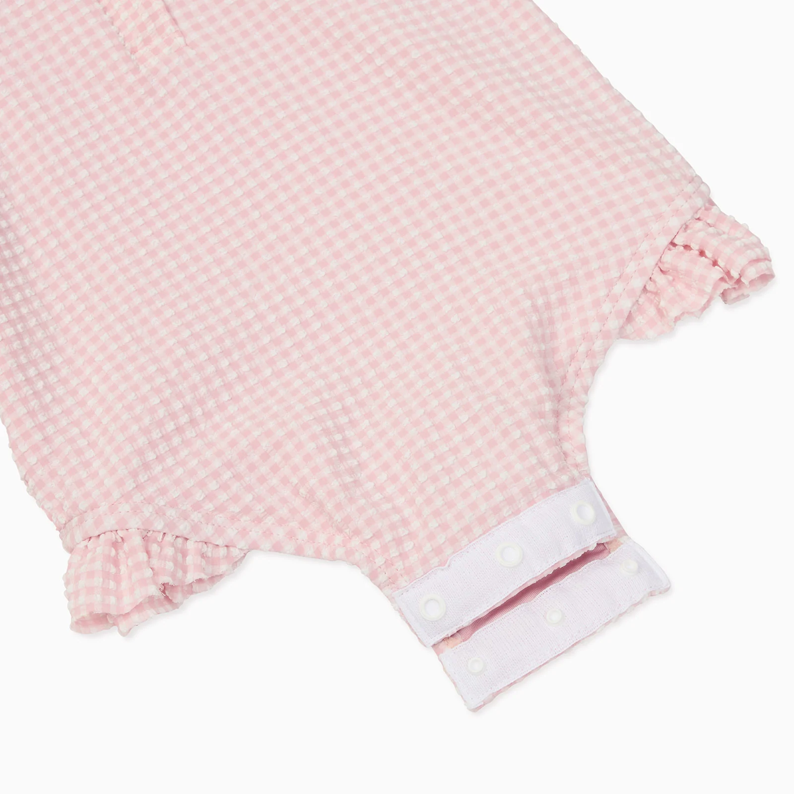 Gingham Seersucker Puff Sleeve Swimsuit - Image 6