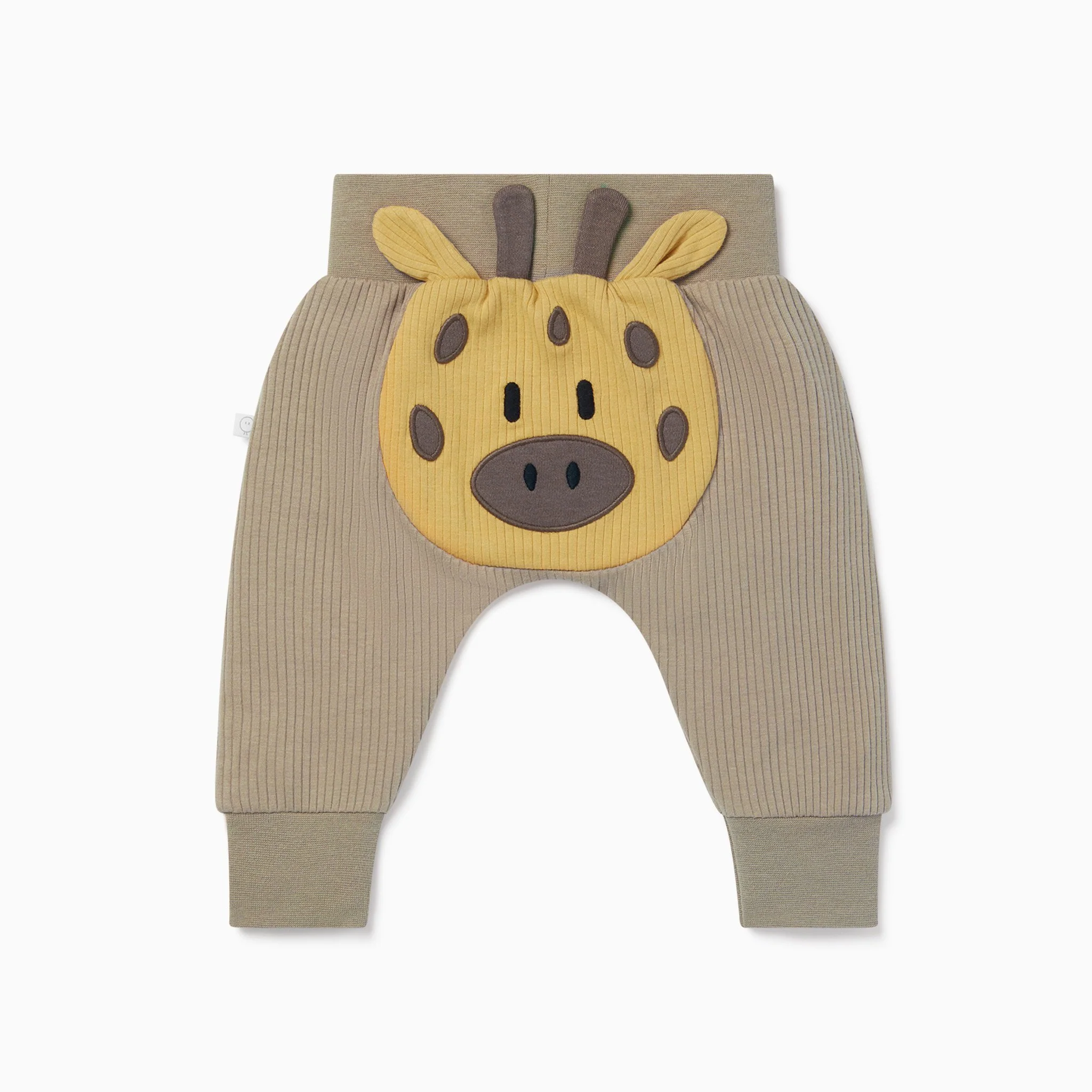 Giraffe Brown Ribbed Joggers - Image 2