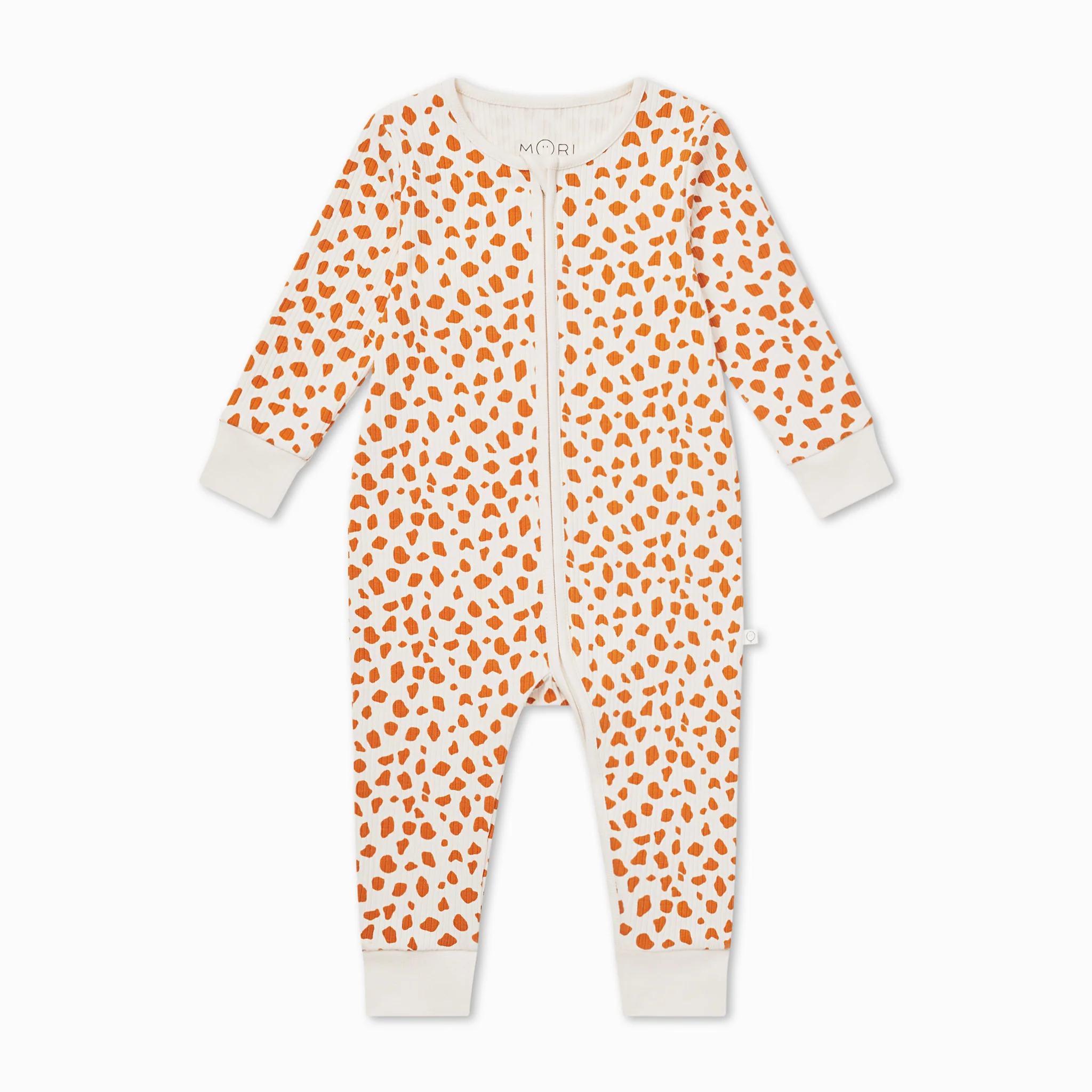 Giraffe Spot Ribbed Clever Zip Sleepsuit - Image 4