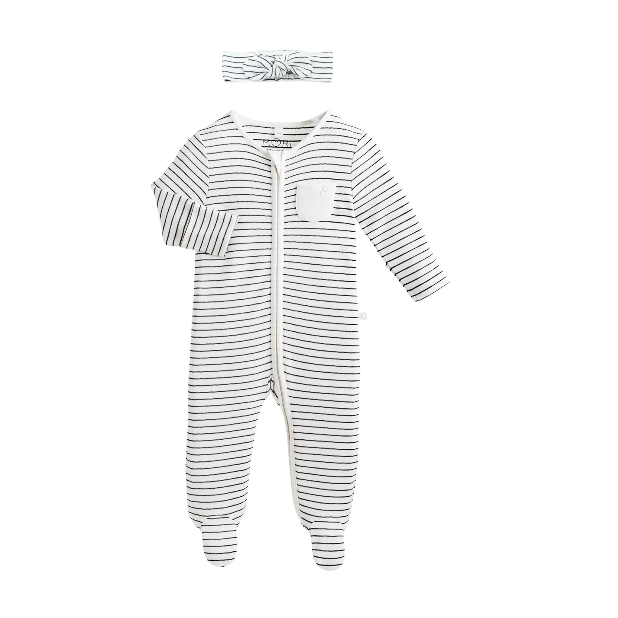 Headband & Zip-Up Sleepsuit Set
