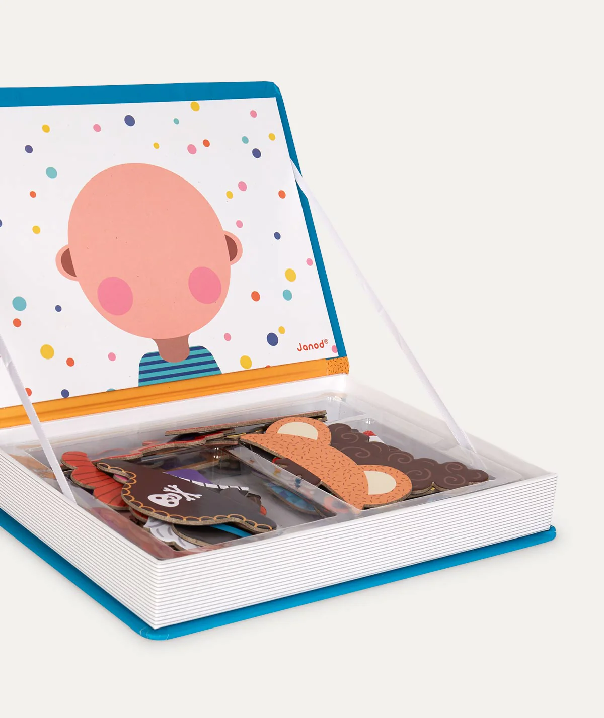 Janod Magnetibook Educational Toy - Boy's Crazy Faces - Image 3