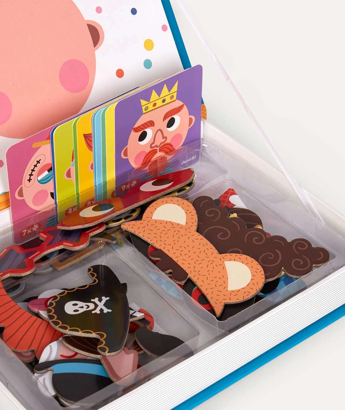 Janod Magnetibook Educational Toy - Boy's Crazy Faces - Image 4