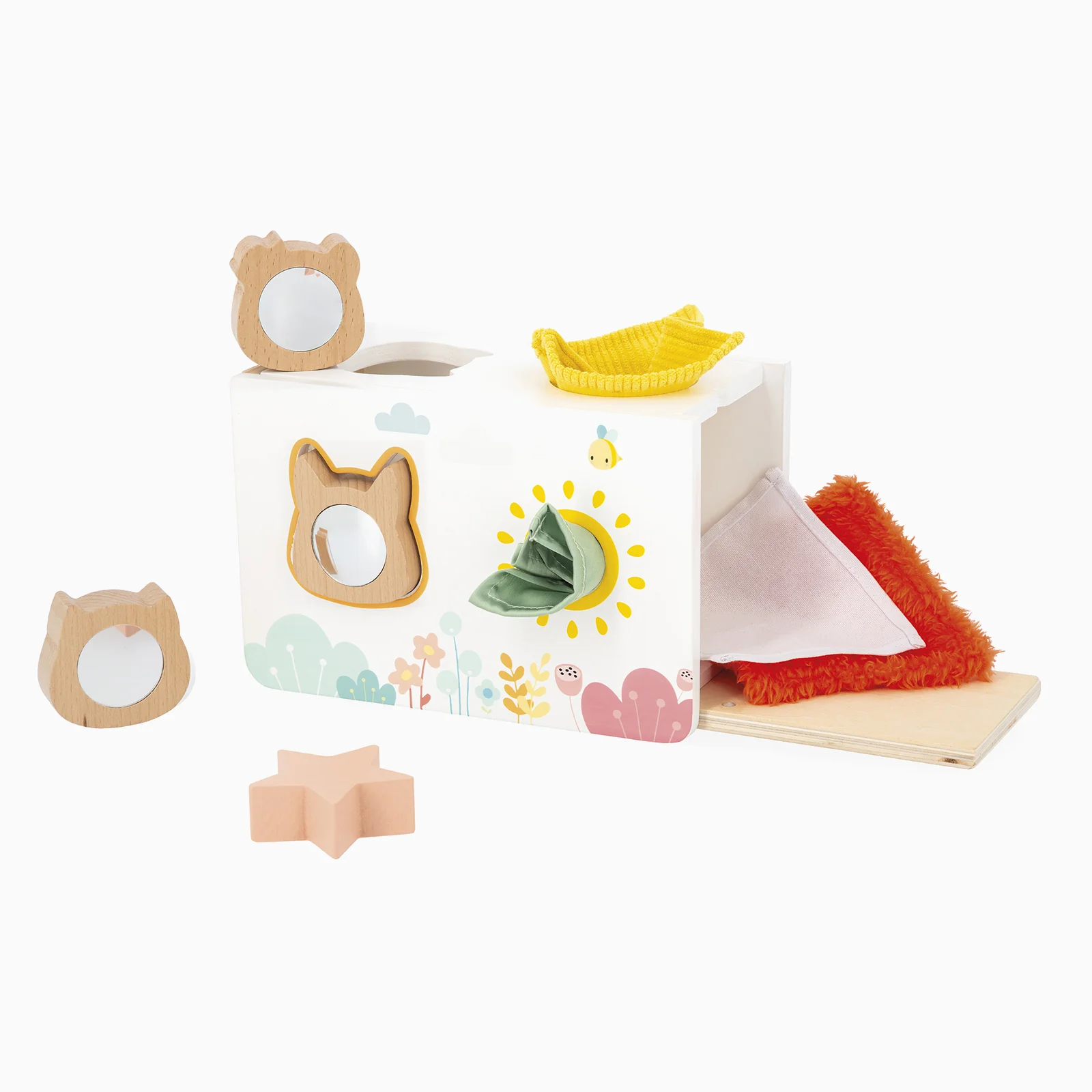 Janod Shape Sorter With Fabric - Pure - Image 2
