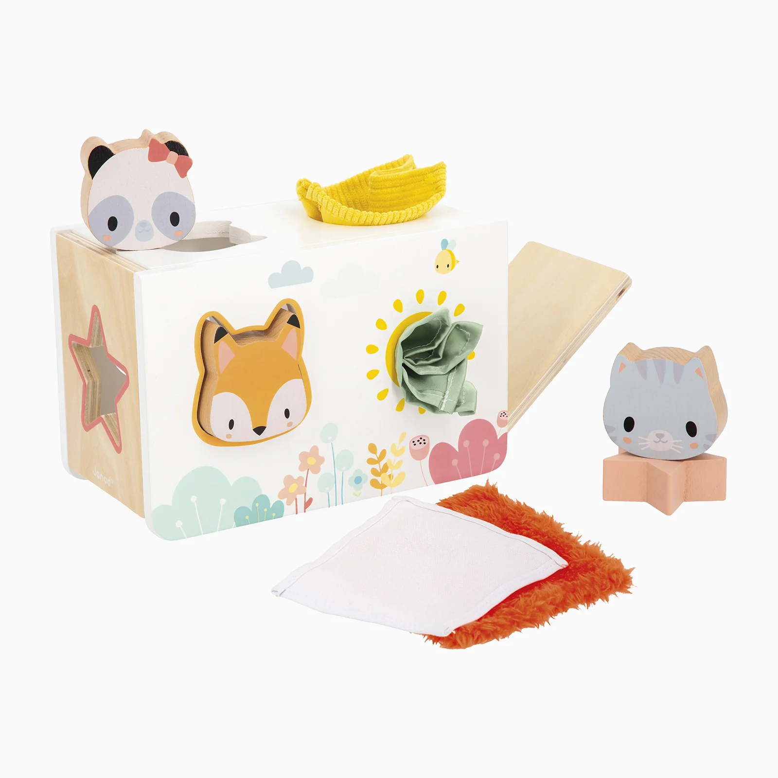 Janod Shape Sorter With Fabric - Pure - Image 3