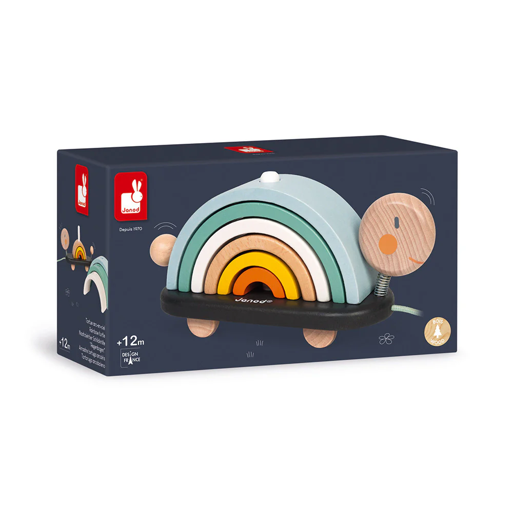Janod Sweet Cocoon Rainbow Turtle - Image 2