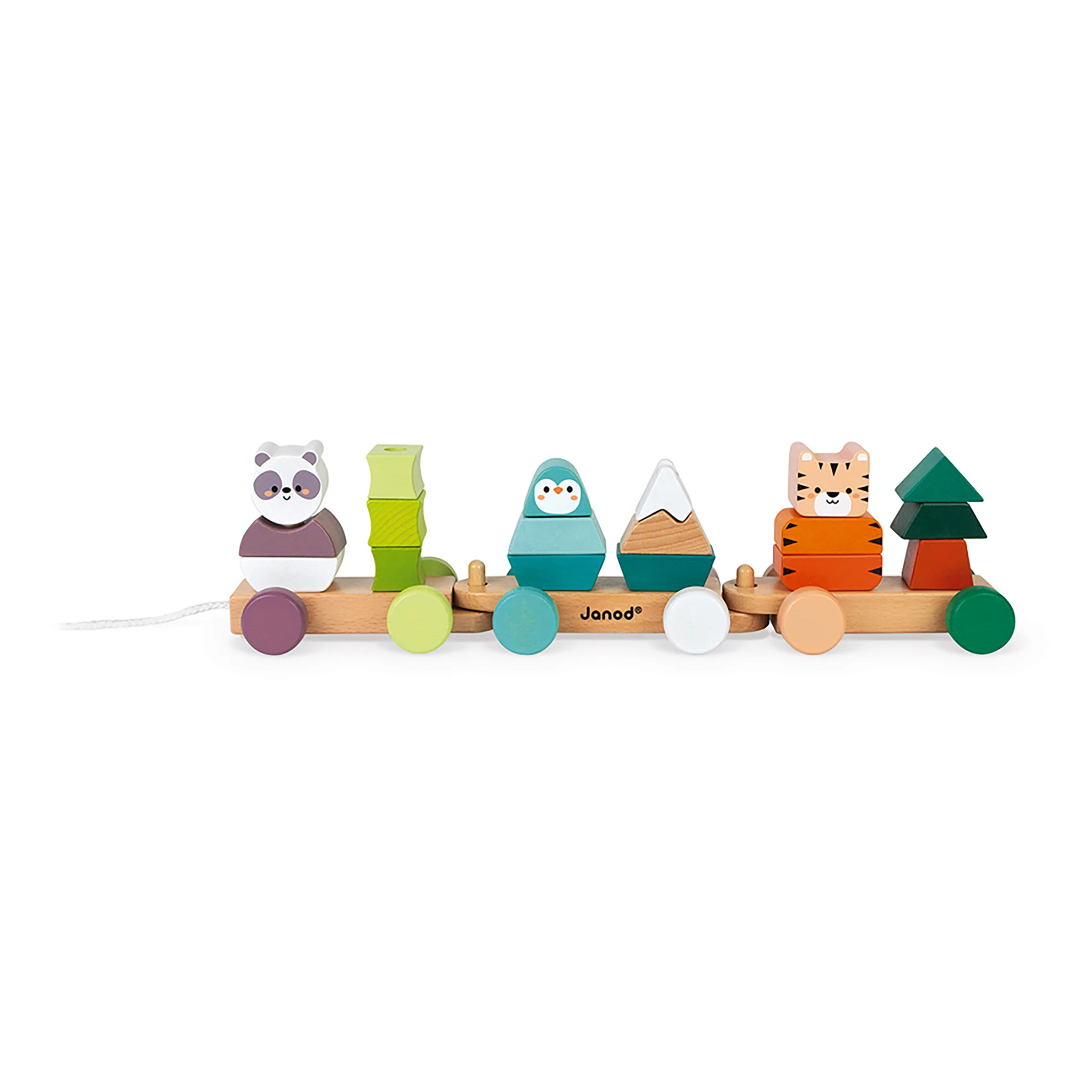 Janod Wooden Pull-Along Animal Train - Image 4