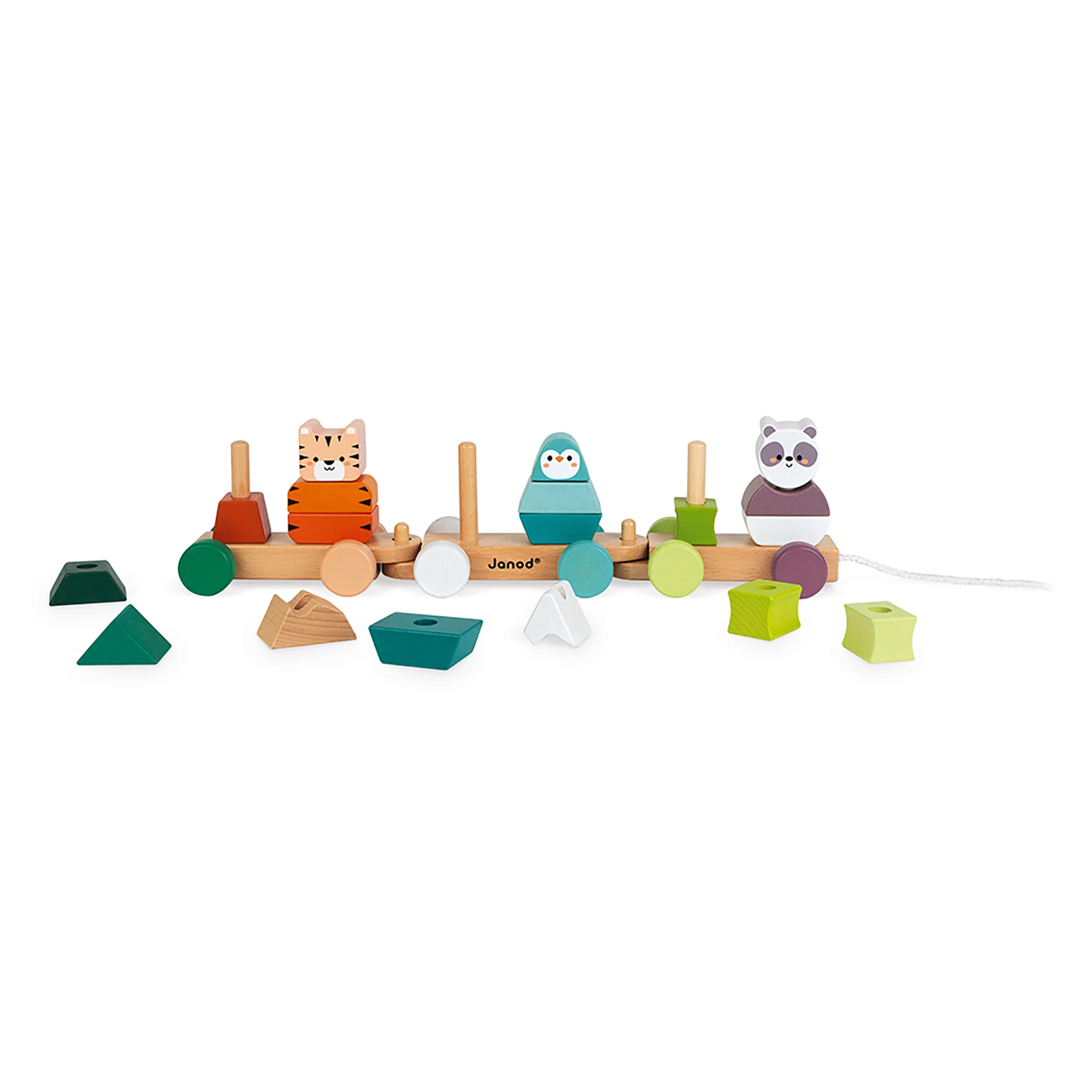 Janod Wooden Pull-Along Animal Train - Image 5