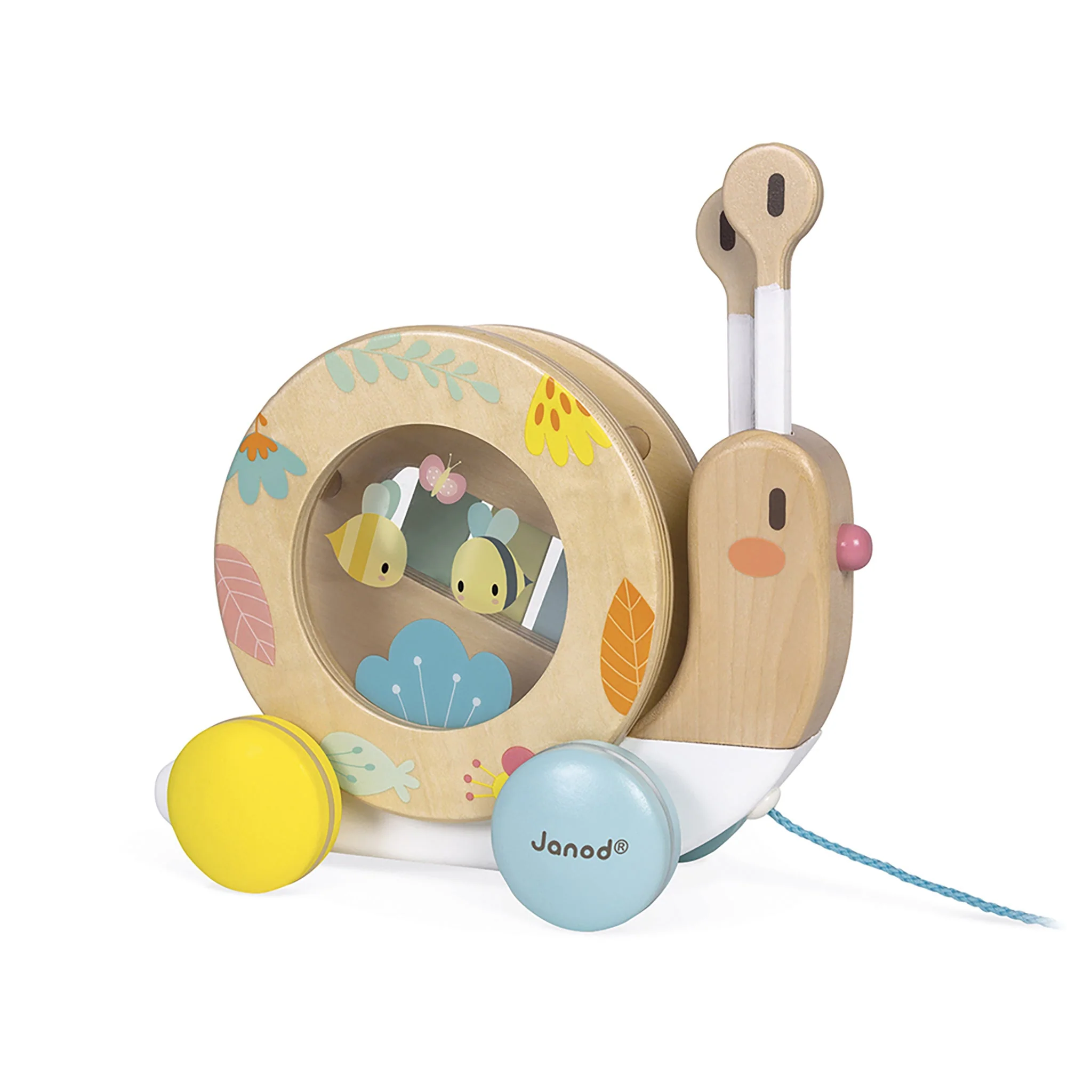 Janod Wooden Pure Pull-Along Snail - Image 2