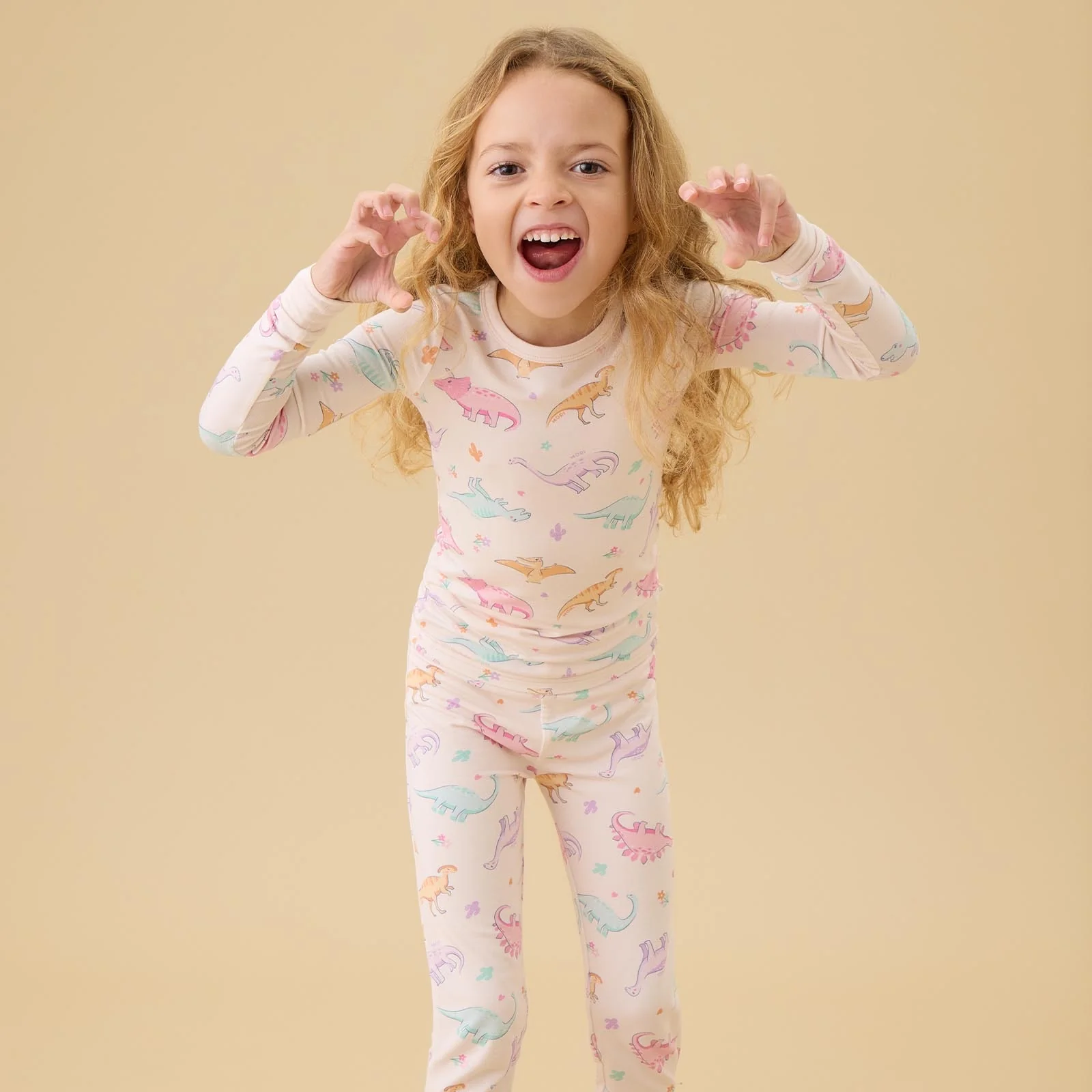 Dinosaur Nights Pyjamas - Pink - Image 2