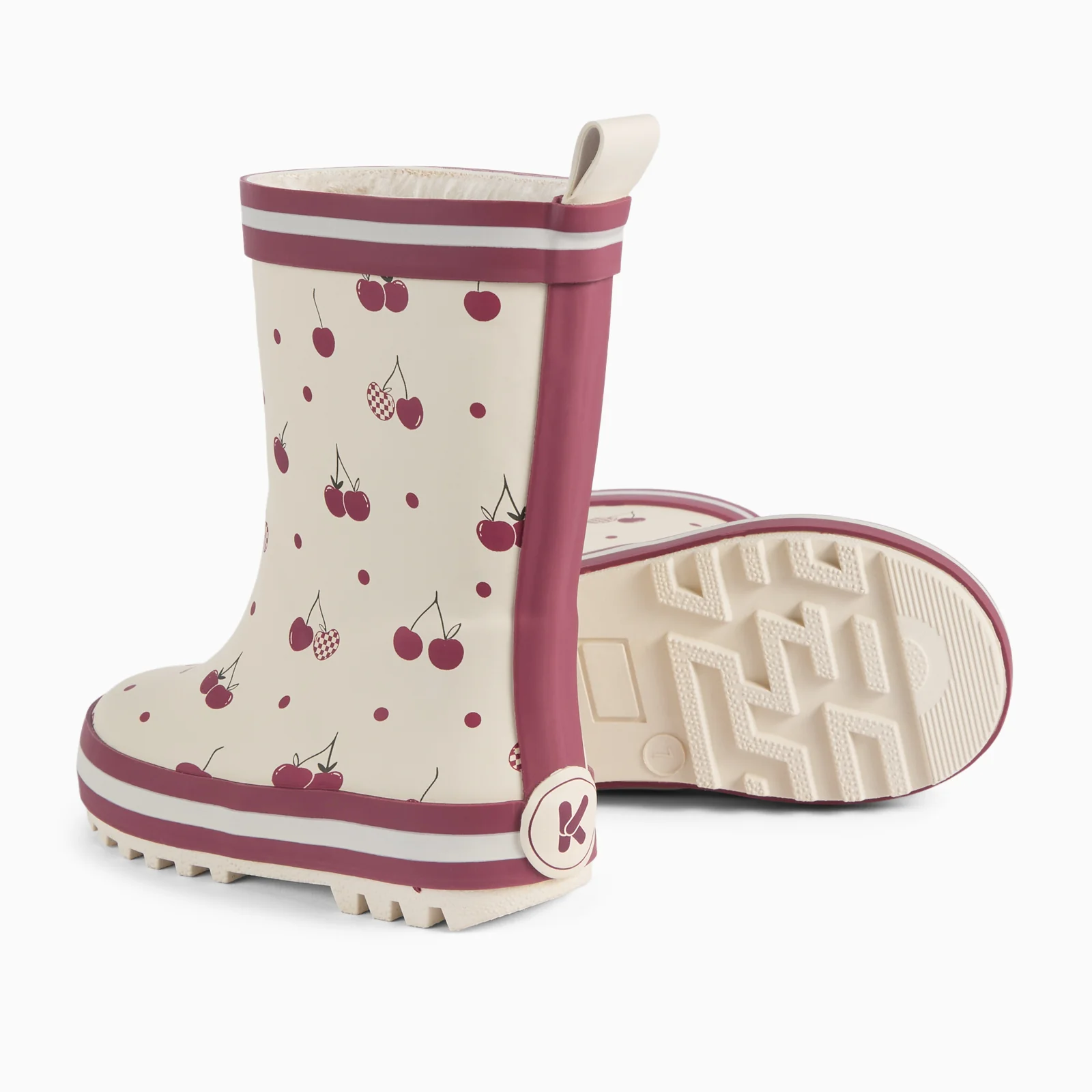 KIDLY by MORI Fleece Lined Wellies - Cherry - Image 4