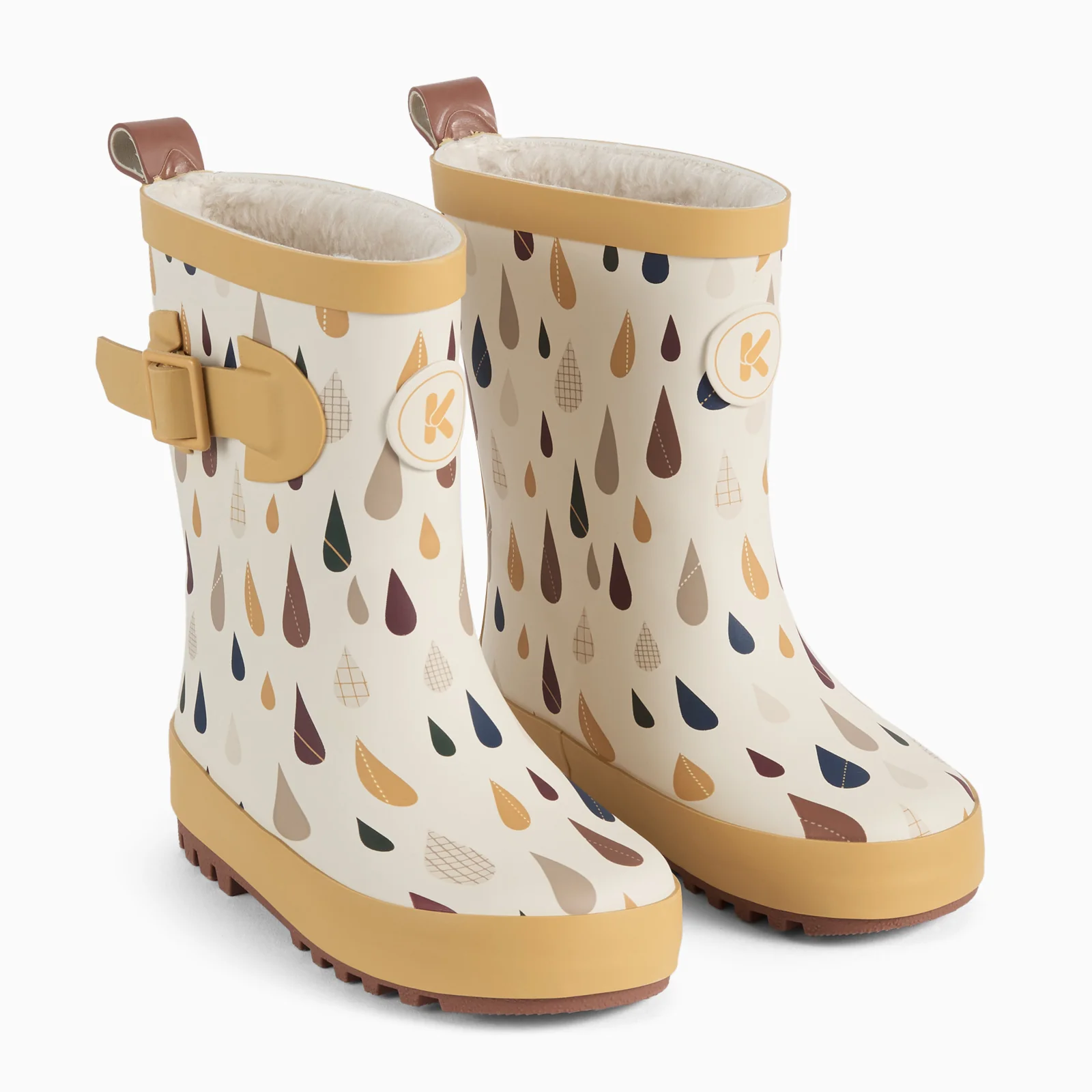 KIDLY by MORI Fleece Lined Wellies - Rain Drop - Image 2